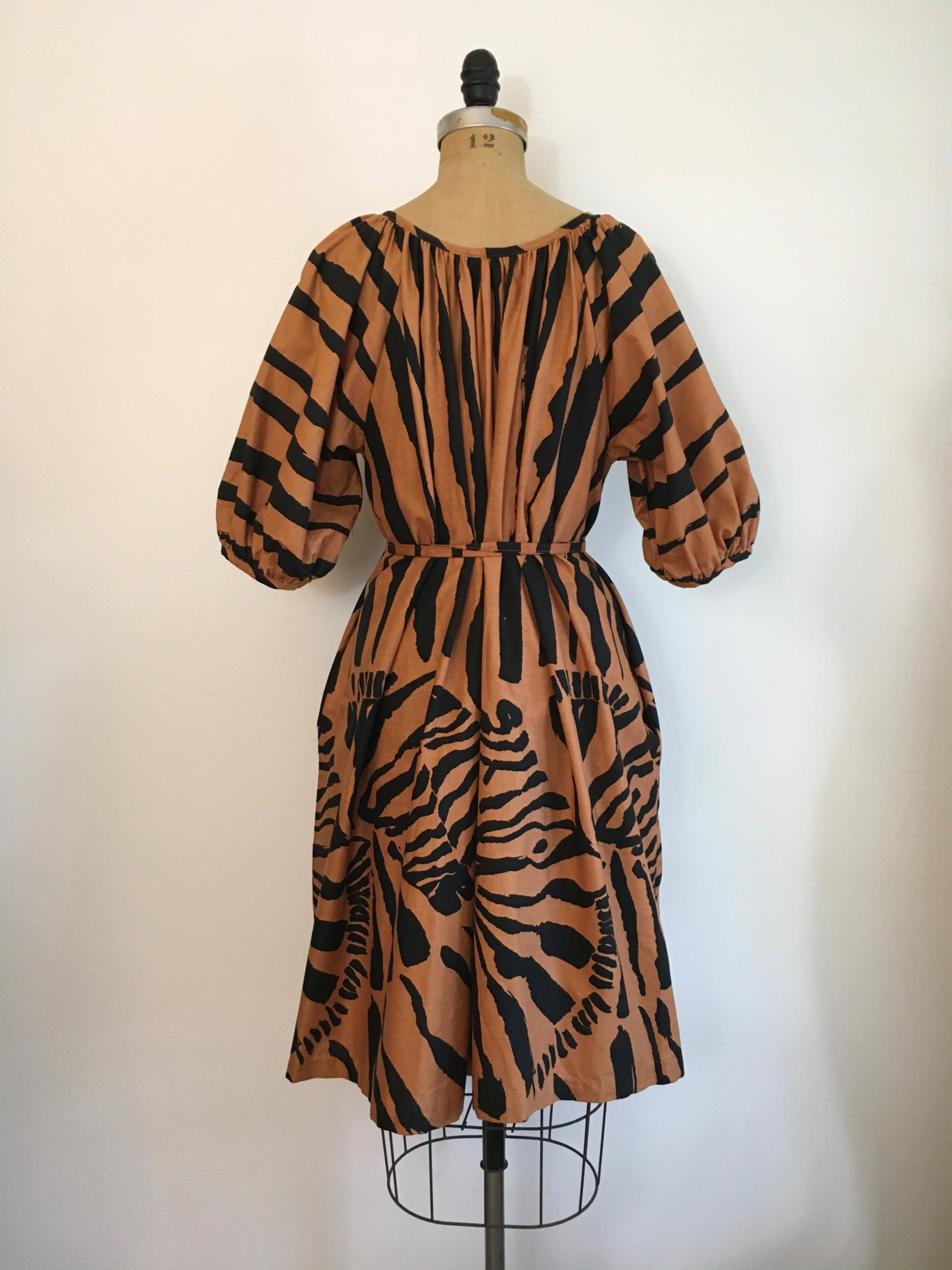 70's/80's Border Novelty Print Zebra Tent Dress and Bag by Fenno - Image 2