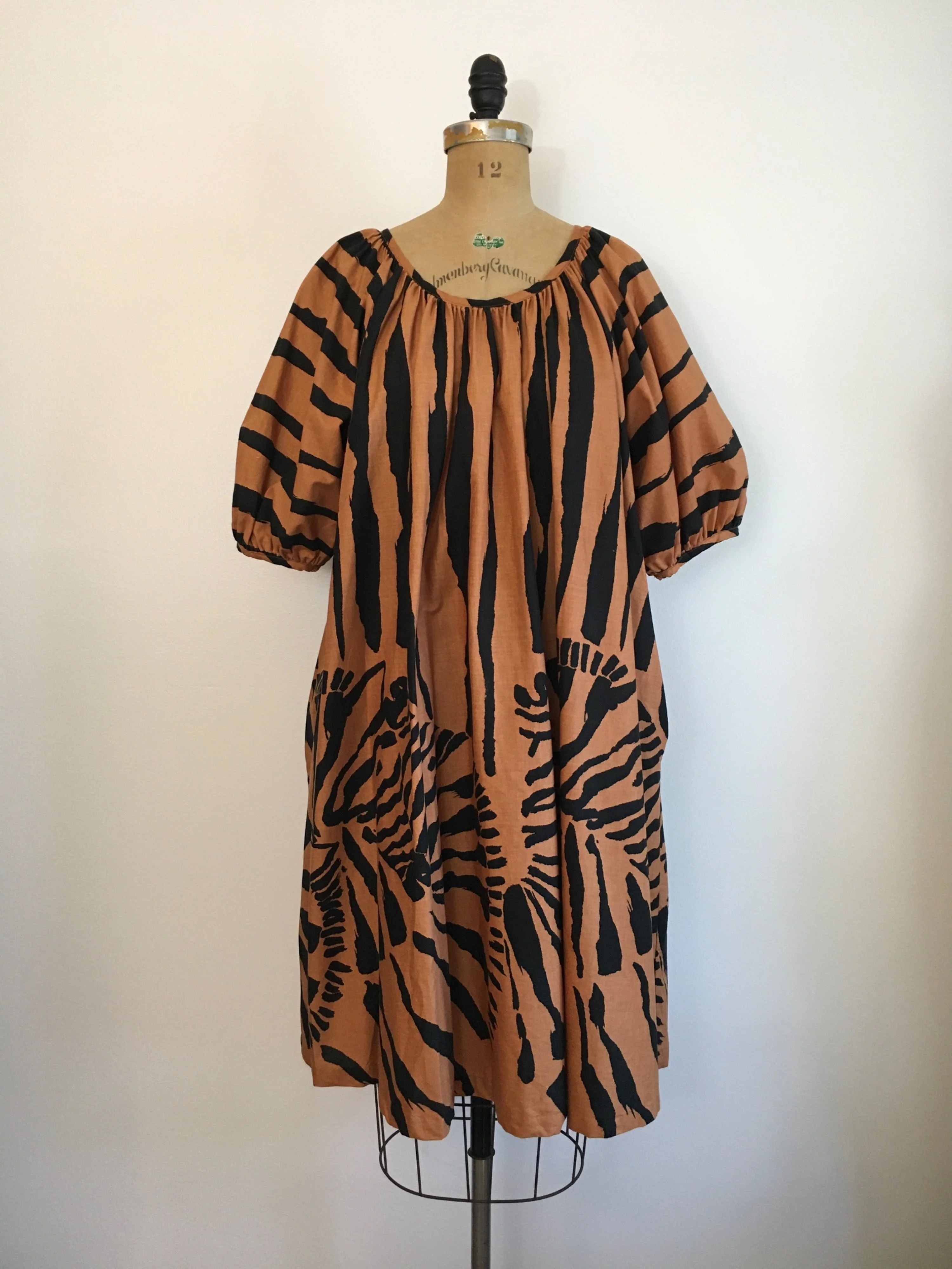 70's/80's Border Novelty Print Zebra Tent Dress and Bag by Fenno - Image 3