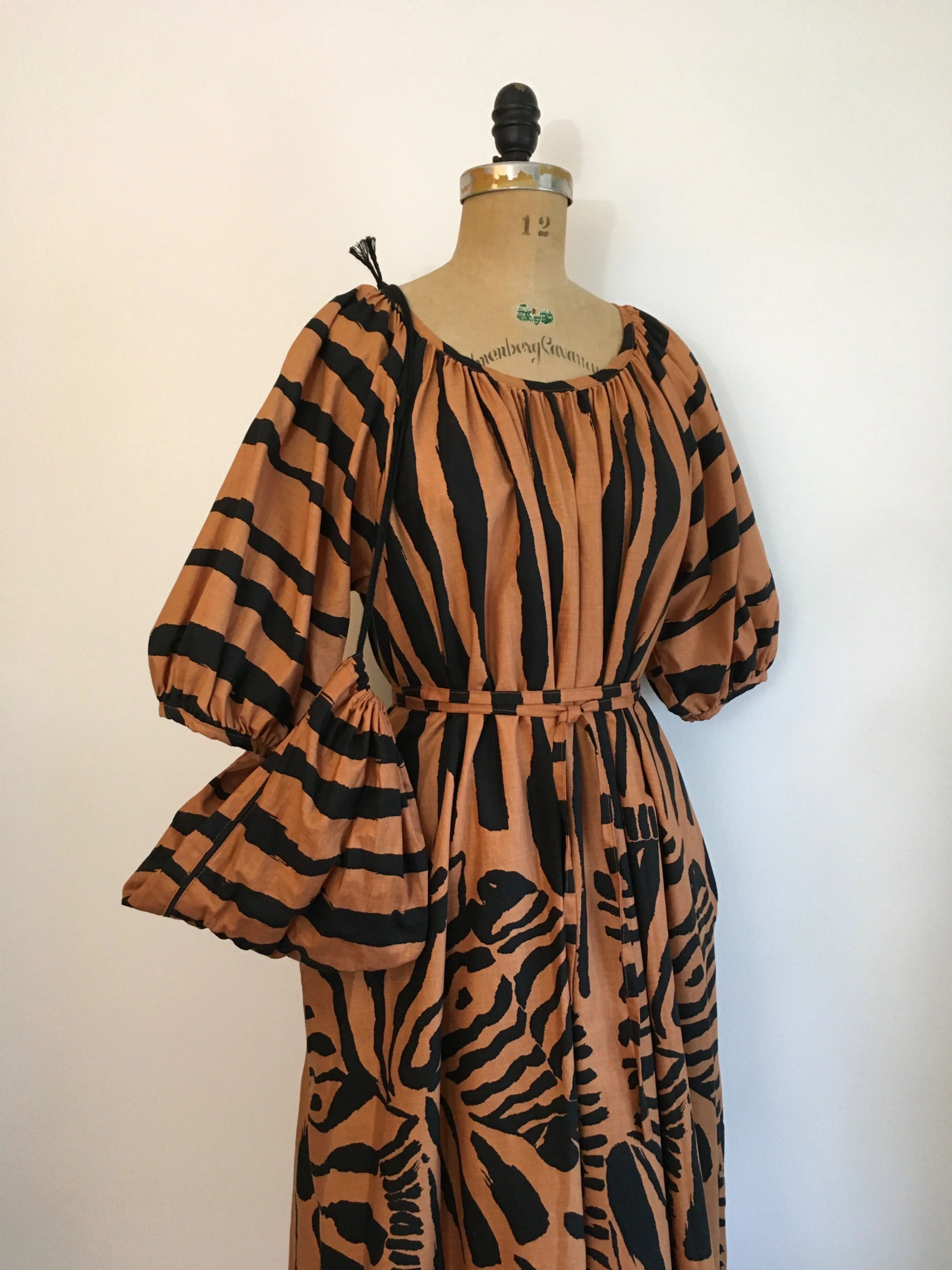 70's/80's Border Novelty Print Zebra Tent Dress and Bag by Fenno - Image 6