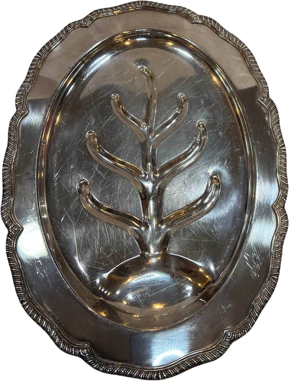 Vintage Fine Silver Plate Since 1865 Footed Tray 16" X 12" Oval by W&S Blackinton Fine Silver