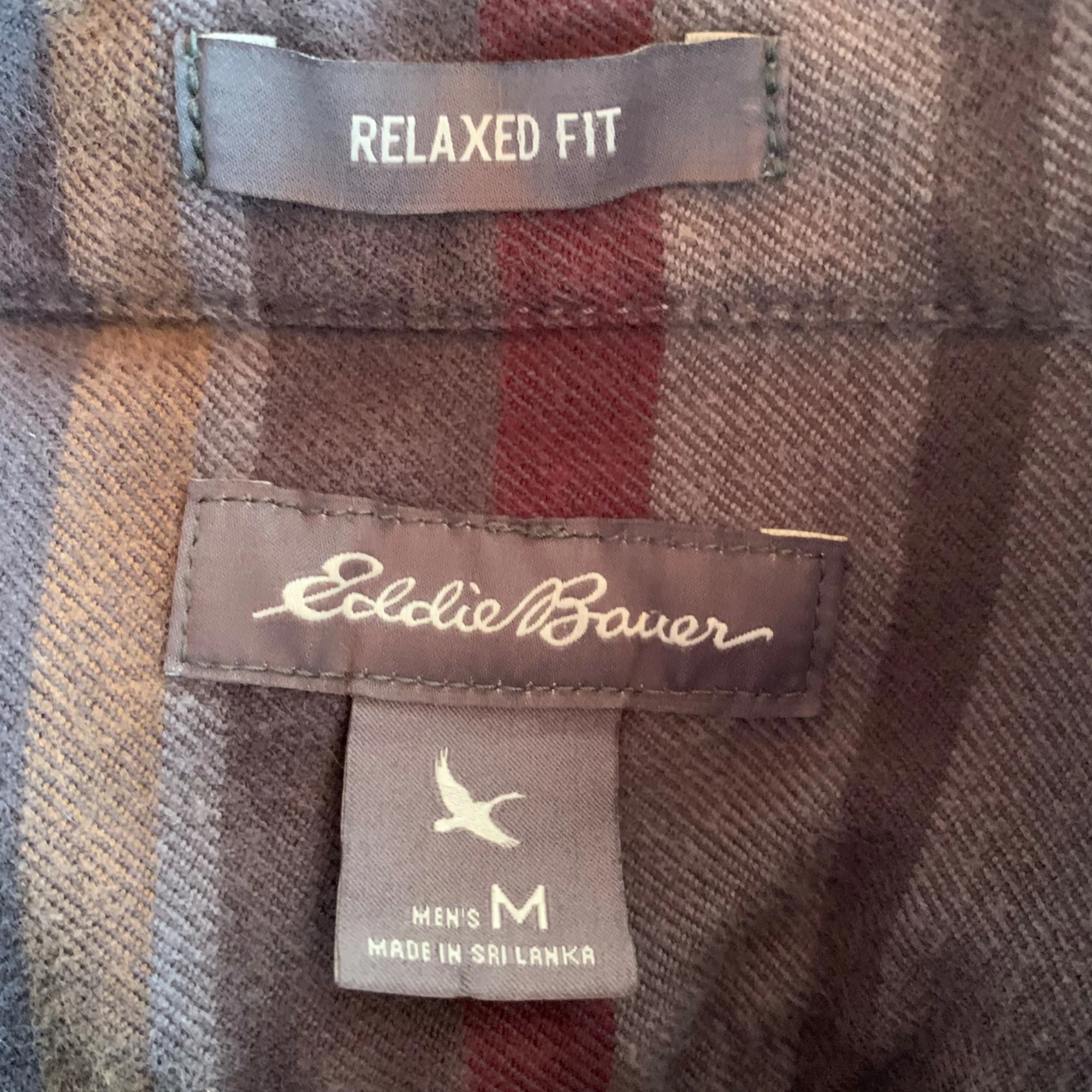 Vintage Flannel Horizontal Woven Stripes Medium Cotton Paint Spots! by Eddie Bauer - Image 8