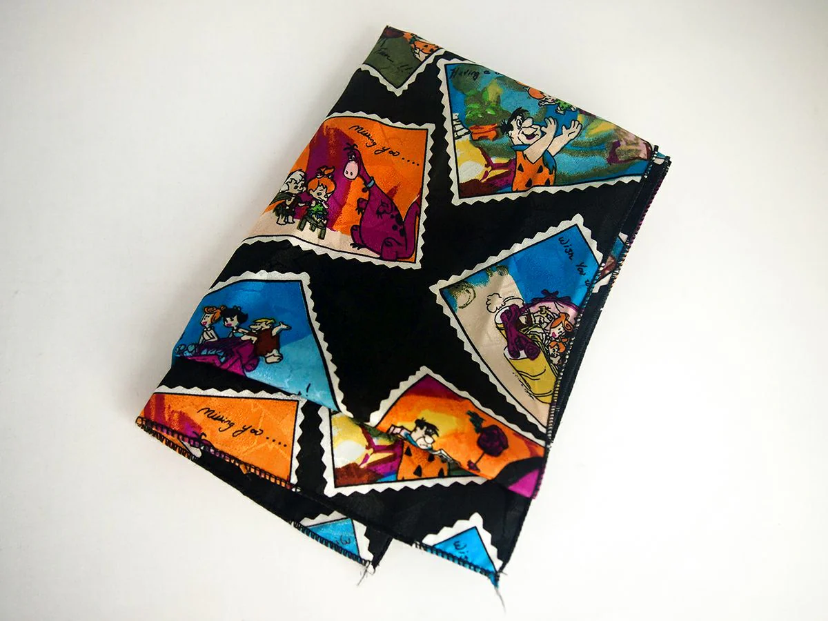 Vintage Flintstones Cartoons Postcard Scarf by Hanna Barbera - Image 4