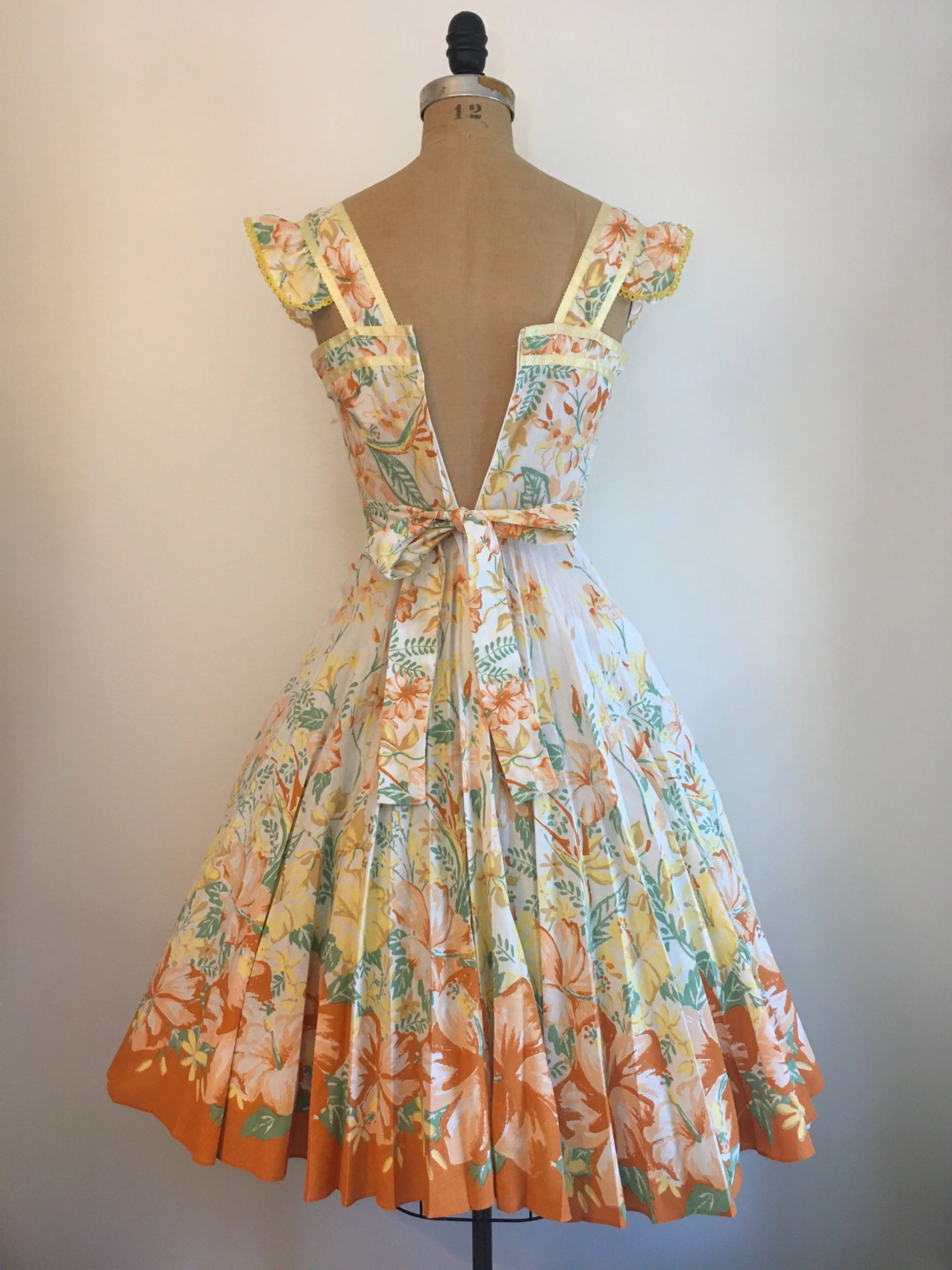 70's Floral Border Print Sundress by Jr. Edition Dallas - Image 2
