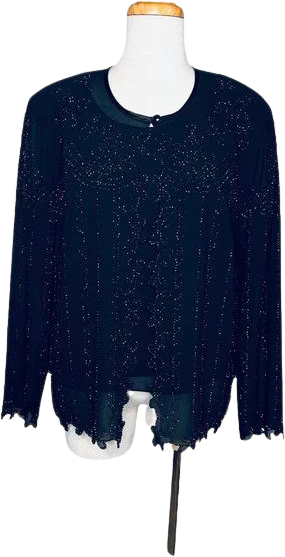 Vintage Formal Hand Beaded Jacket and Tank Top Two Piece Set Sz 14 Usa by R&M Richards