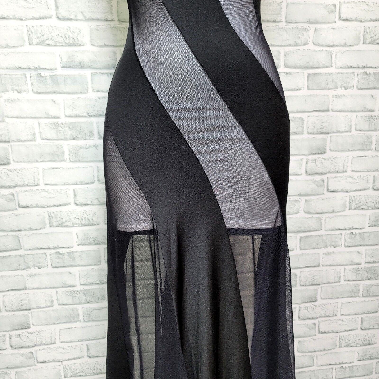 Vintage Fredericks of Hollywood Women's L Black Bias Cut Mesh Swirl Nightgown by Fredericks Of Hollywood - Image 4