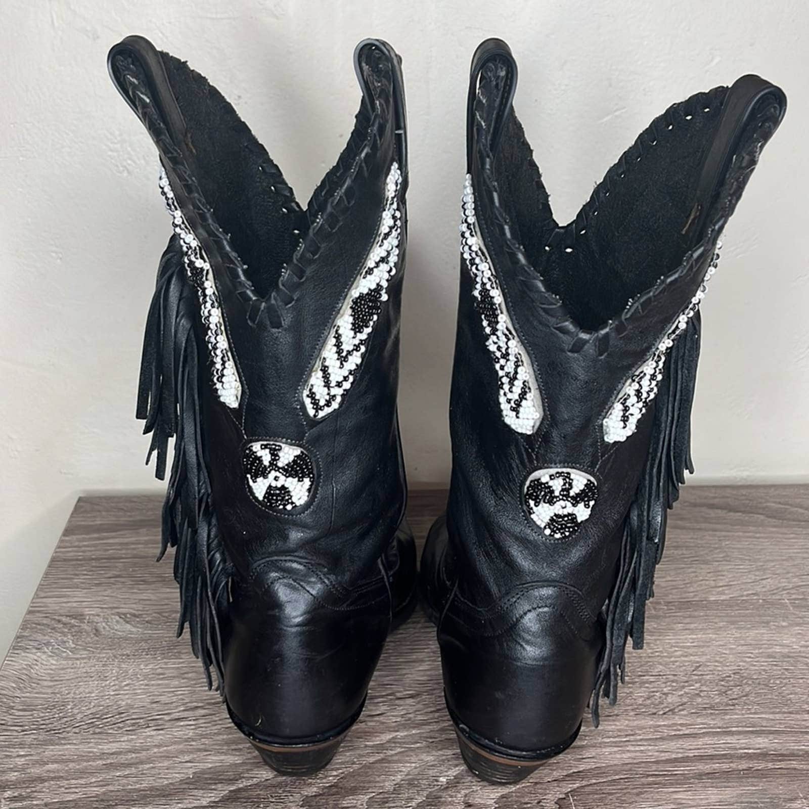 Vintage Fringe Cowboy Boots - Image 4