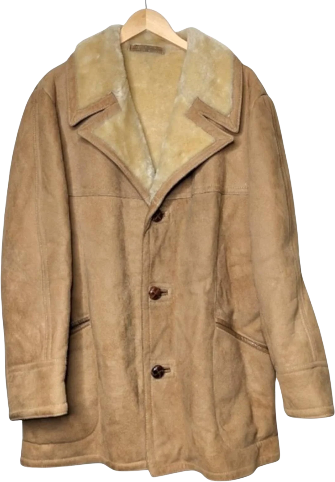 Vintage Genuine Sheepskin Shearling Men's Leather Coat by Sawyer of Napa California