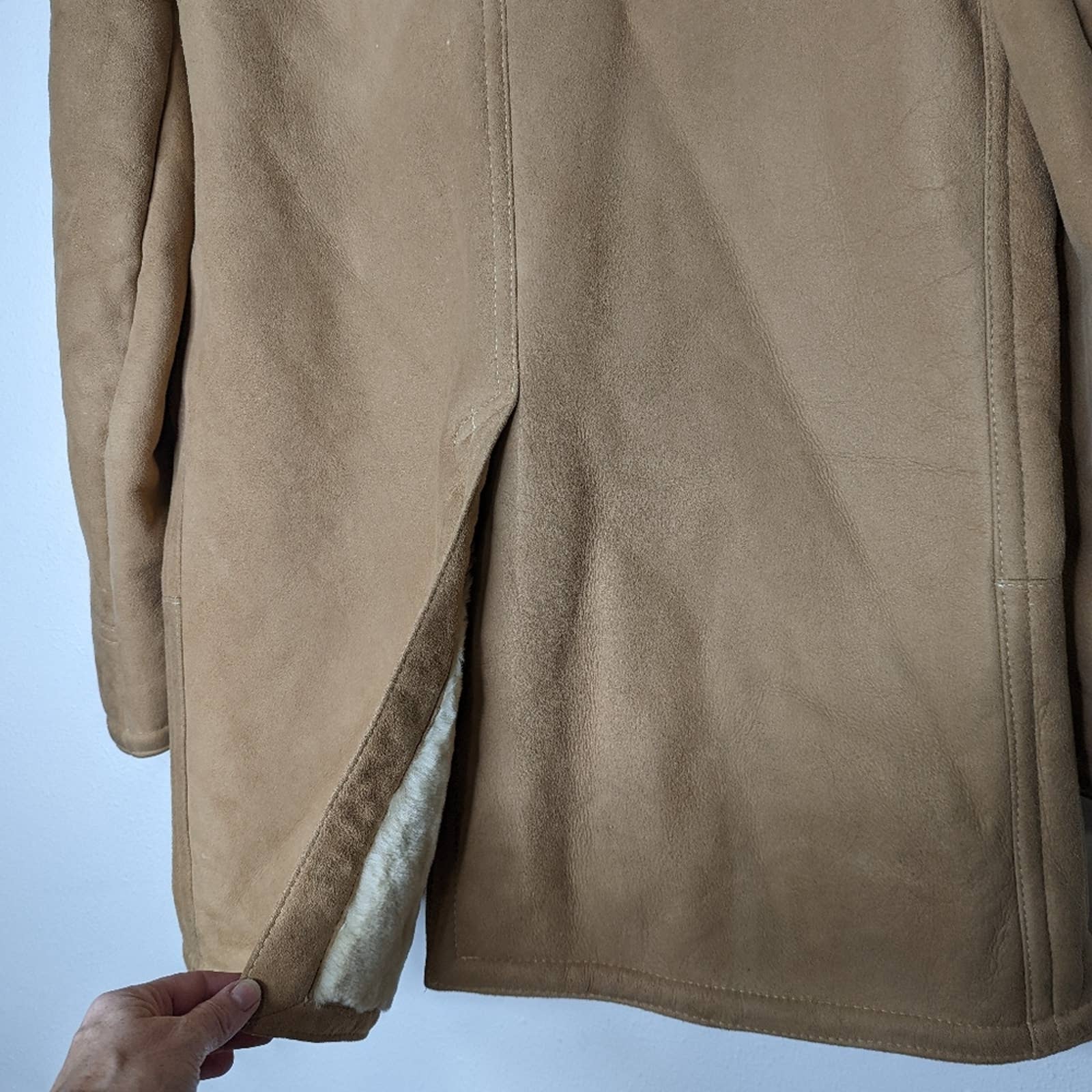 Vintage Genuine Sheepskin Shearling Men's Leather Coat by Sawyer of Napa California - Image 14