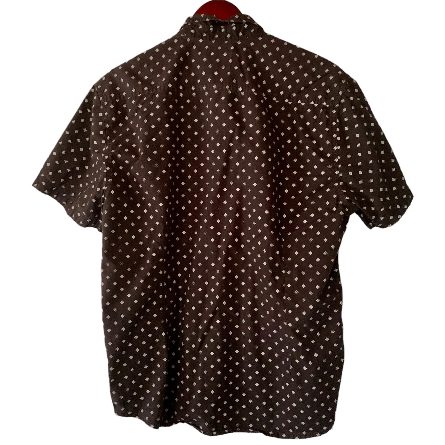 Vintage Geometric Print Button Down Large Alpha Beta 90s Black White Cotton by Alpha Beta - Image 2