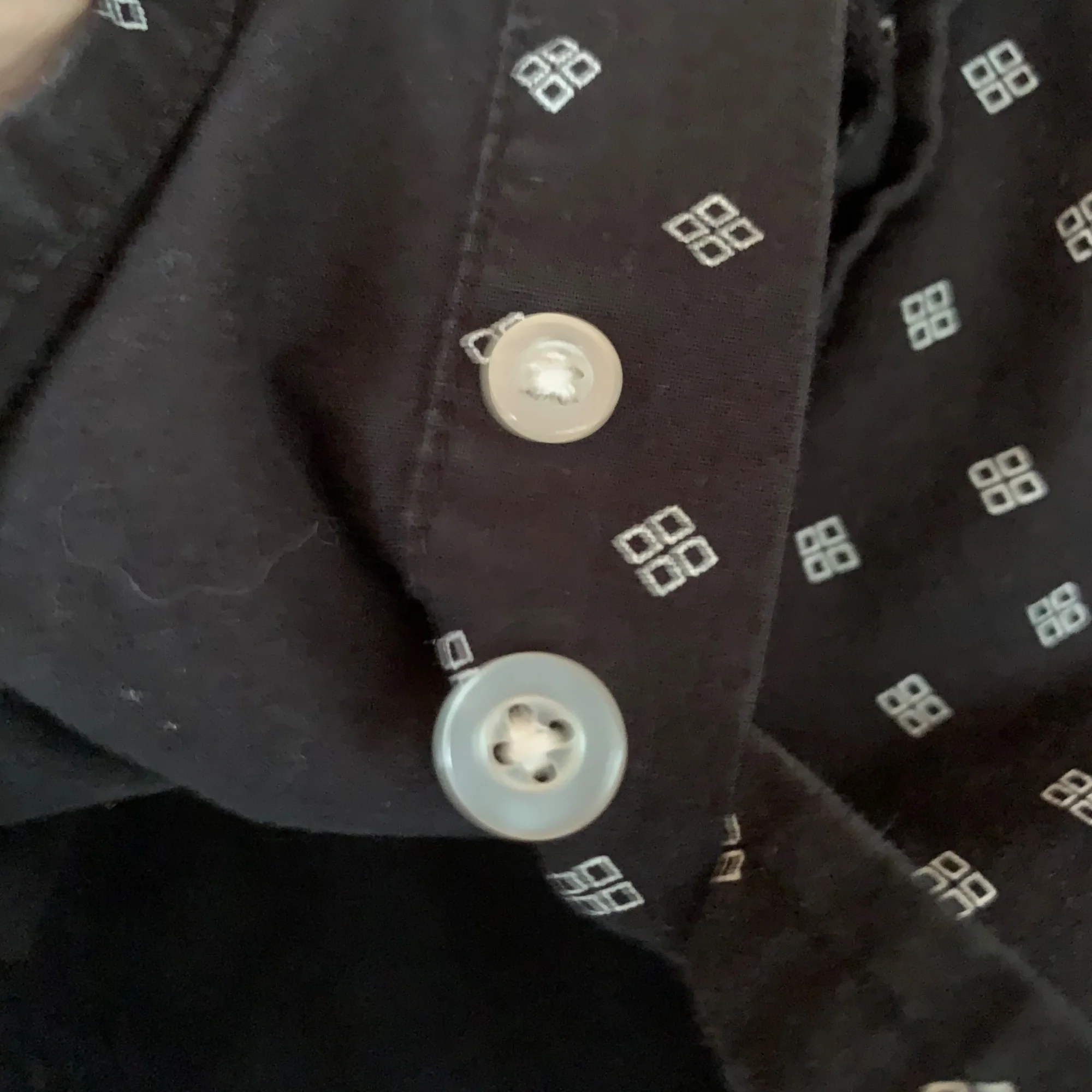 Vintage Geometric Print Button Down Large Alpha Beta 90s Black White Cotton by Alpha Beta - Image 5