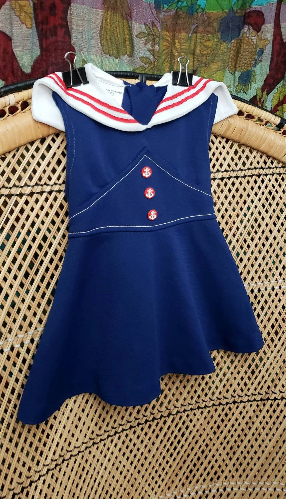 Vintage Girls Sailor Dress 3t (missing 1 Button) by JCPenney - Image 2