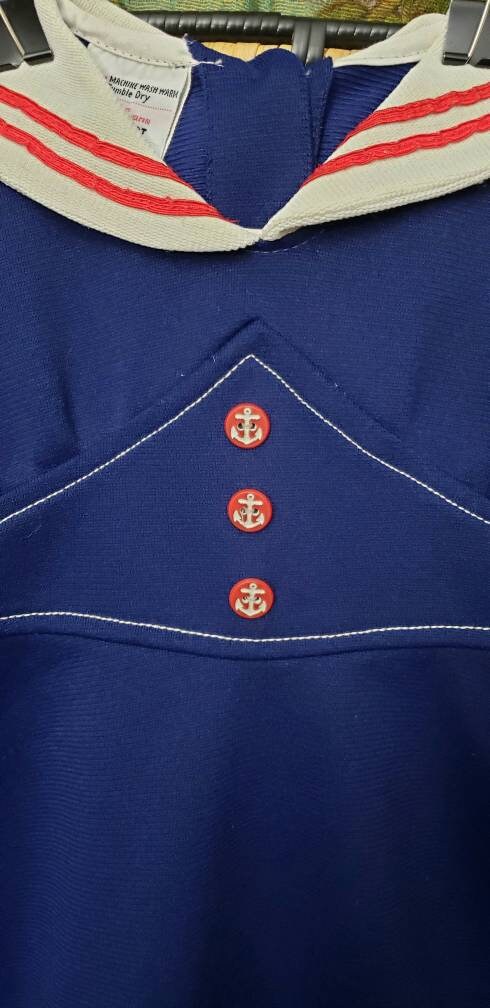 Vintage Girls Sailor Dress 3t (missing 1 Button) by JCPenney - Image 5