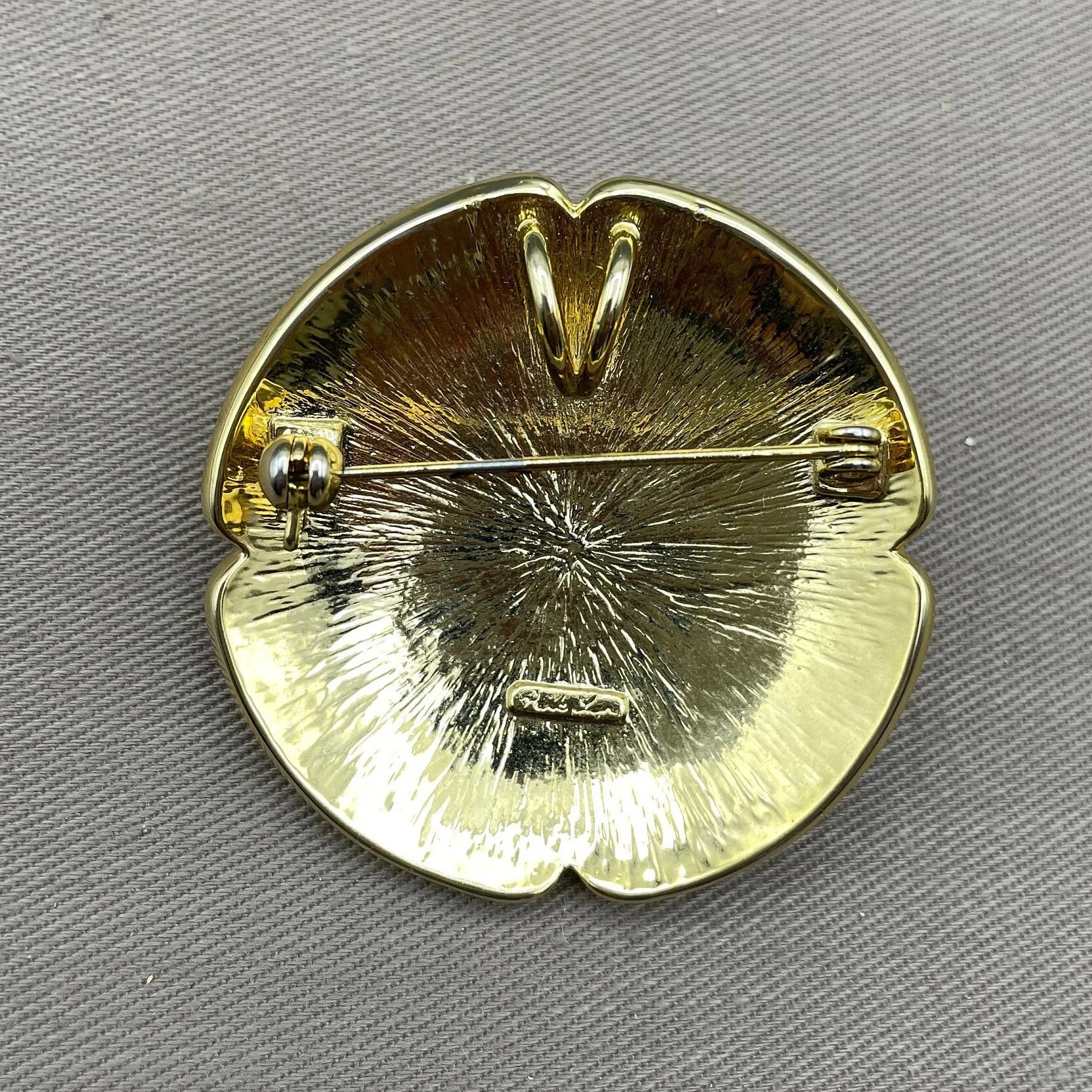 Vintage Glass Cabochon Medallion Pendant Brooch by Park Lane - Image 5
