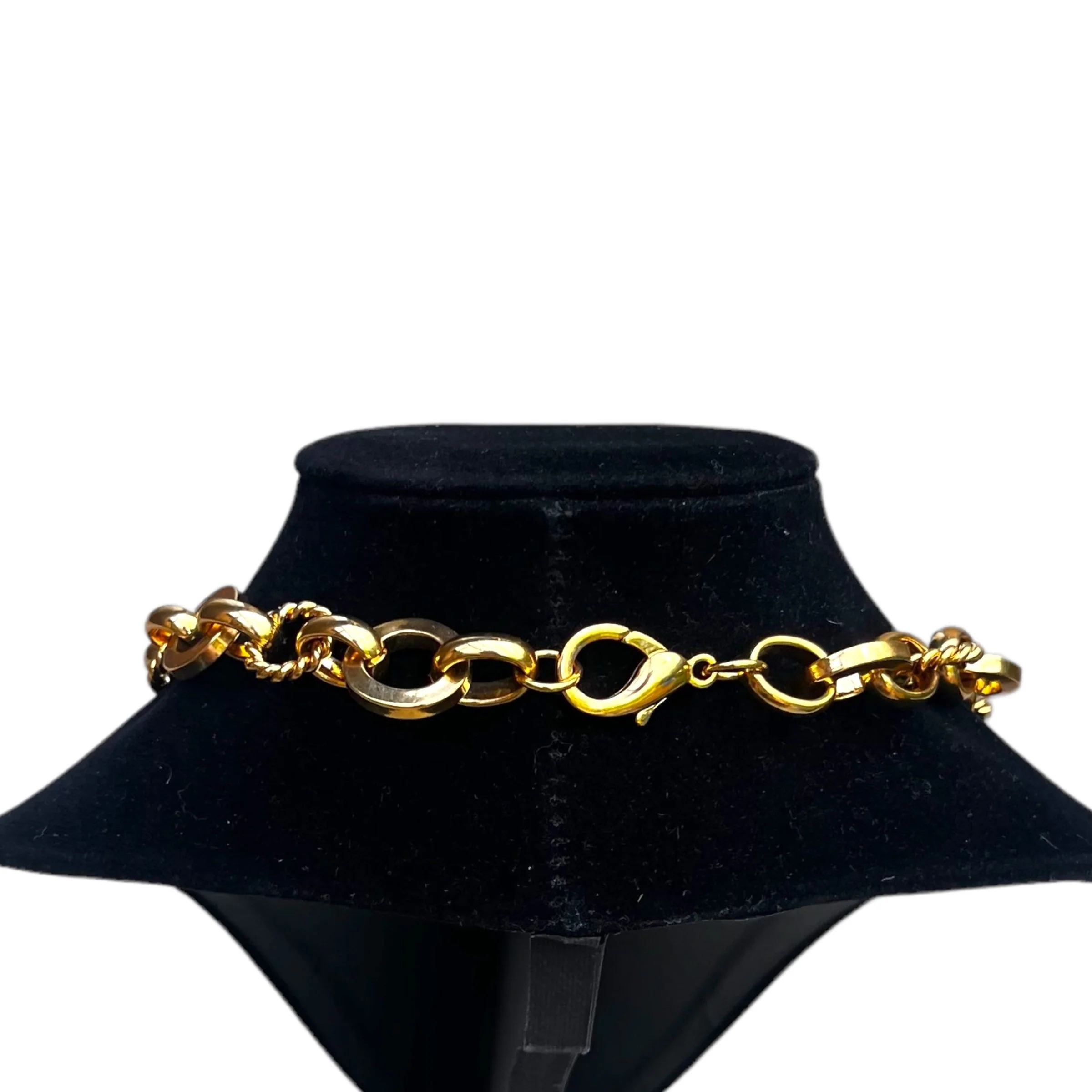 Vintage Gold Chain Necklace 80s 90s Chunky Polished Rope Textured Link Runway Couture - Image 3