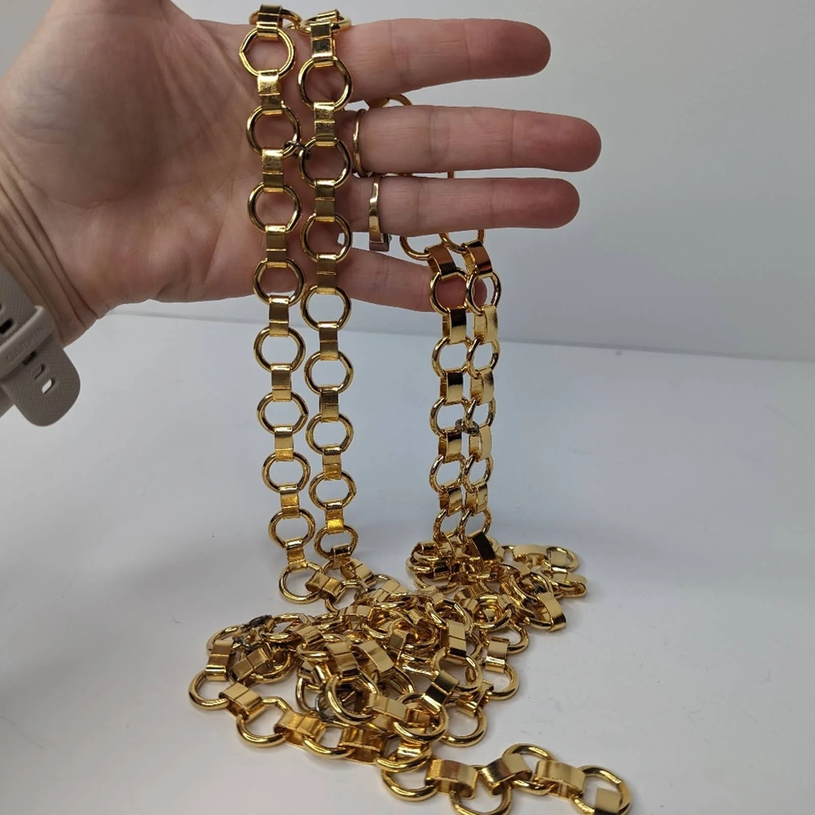 Vintage Gold Double Metal Chain Belt - Image 9