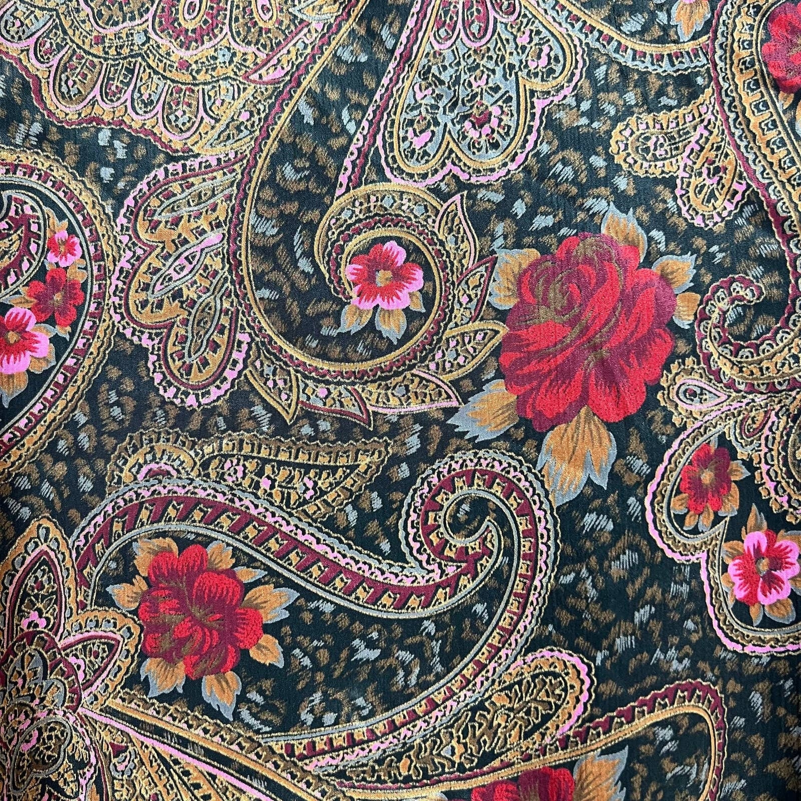Vintage Gold Label Paisley Terrycloth Lined Robe Tie Belt Os by Victoria's Secret - Image 3