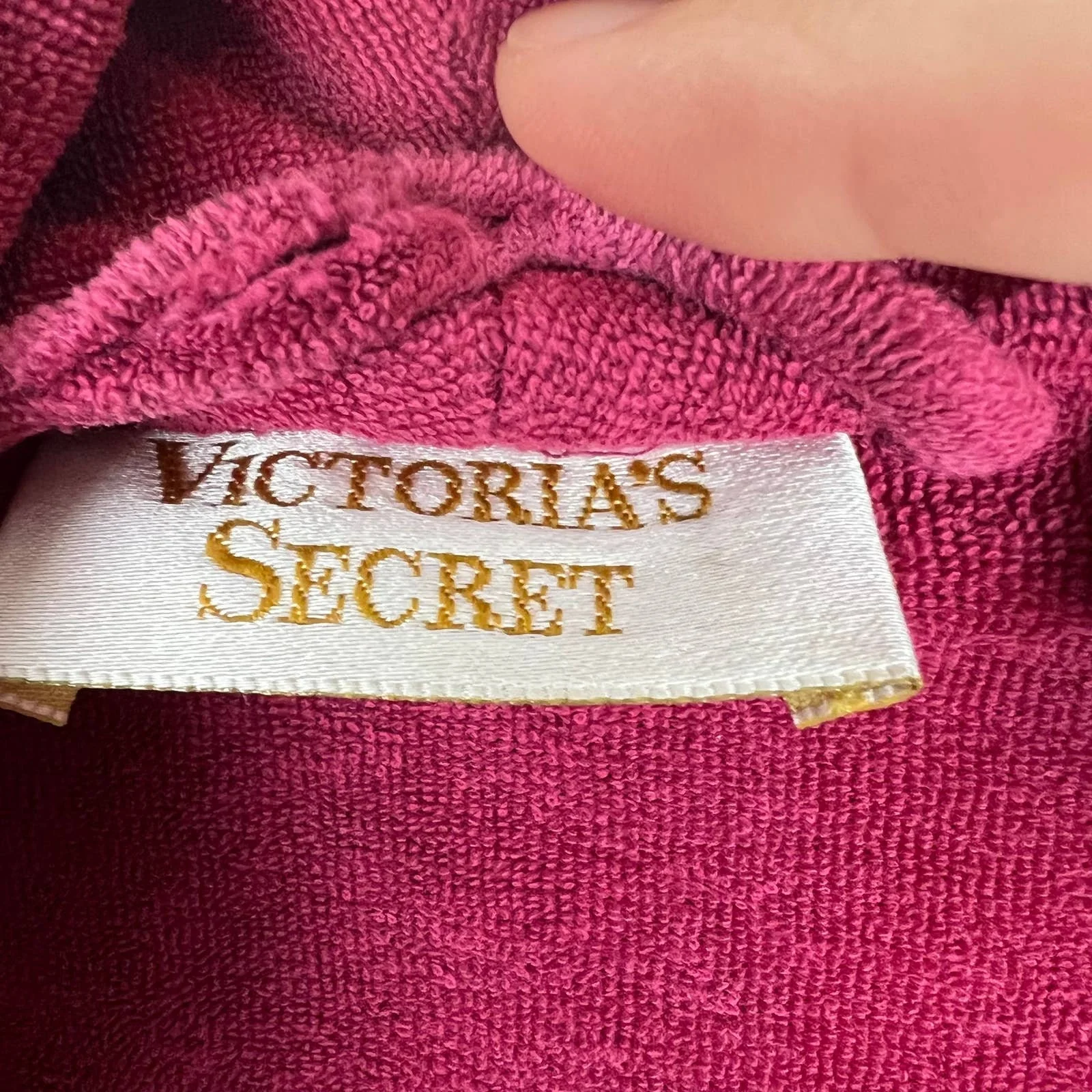 Vintage Gold Label Paisley Terrycloth Lined Robe Tie Belt Os by Victoria's Secret - Image 5