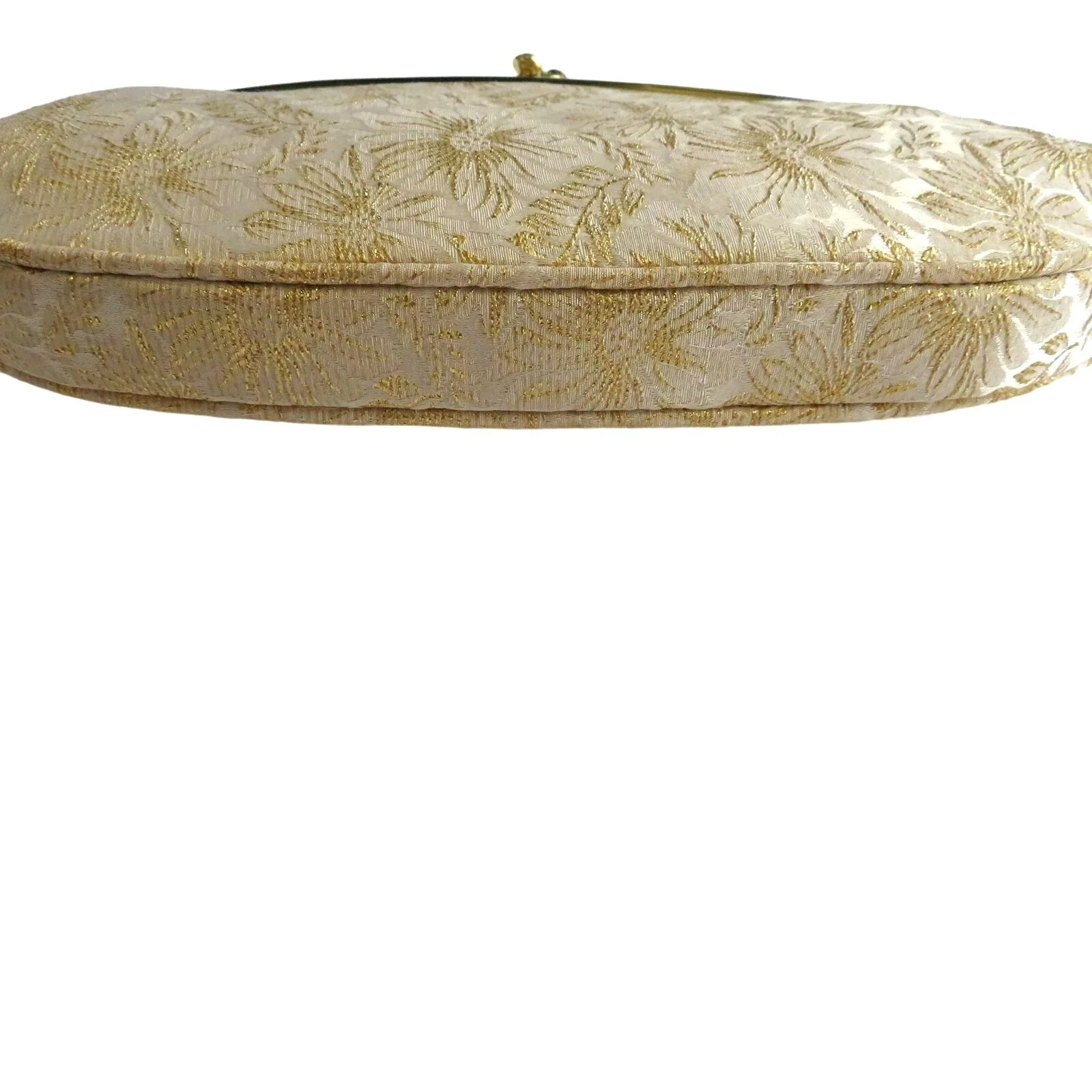 Vintage Gold Metallic Floral Brocade Evening Bag Small Clutch Formal Wedding Mgm by Avon - Image 7