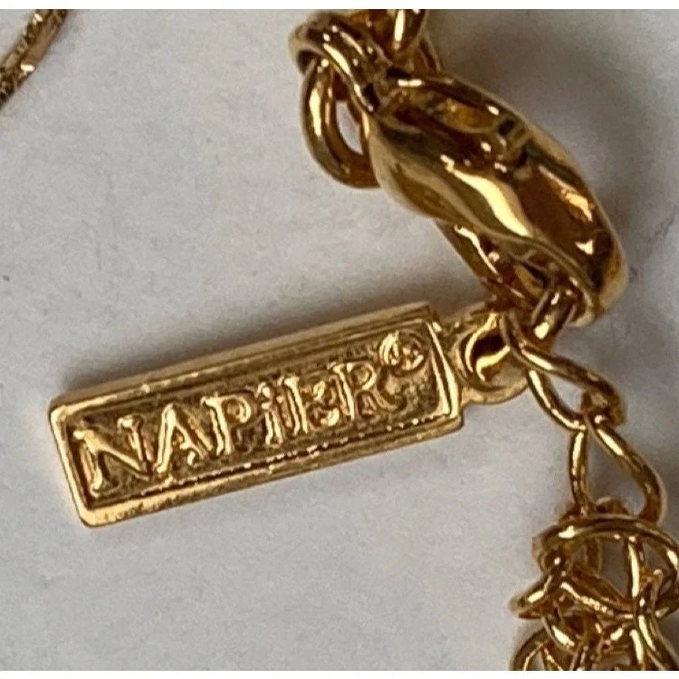 Vintage Gold Tone Chain Necklace Lot 5 Pc Napier Accessocraft Signed by Trifari - Image 5