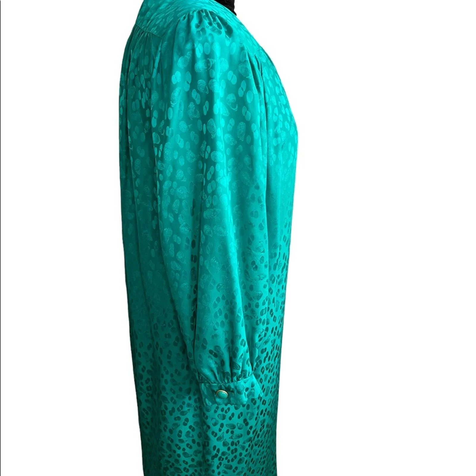 Vintage Gorgeous 90s Teal Pure Silk Cocktail Dress Princess Diana Vibes Med/large by Neiman-Marcus - Image 4