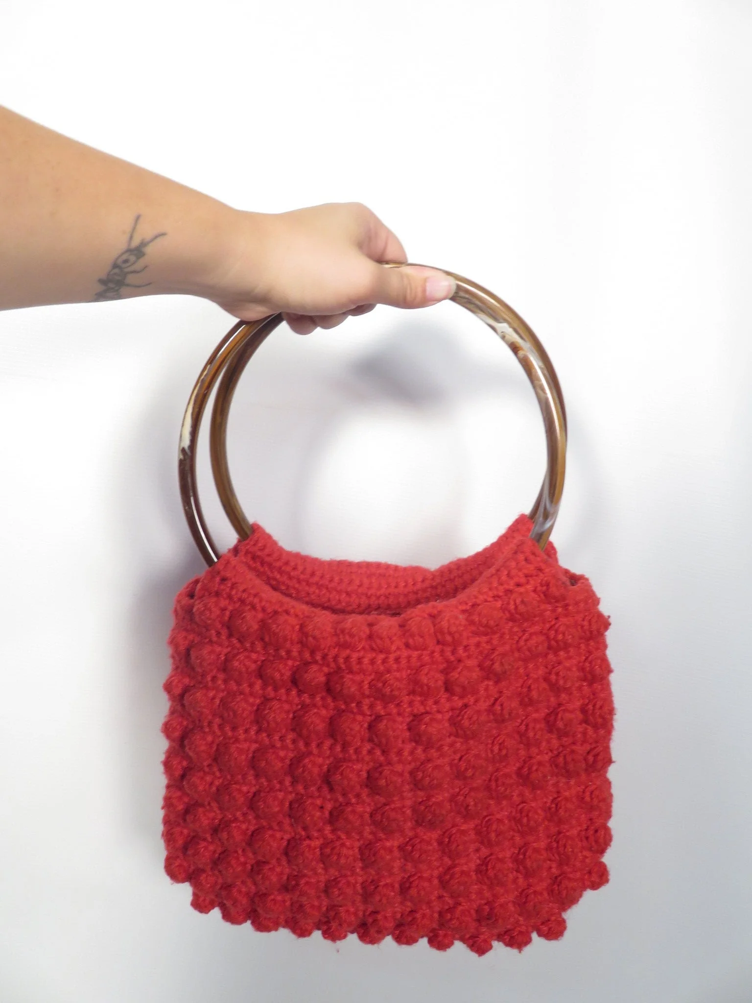 Vintage Granny Crochet Knitting Bag - Image 8