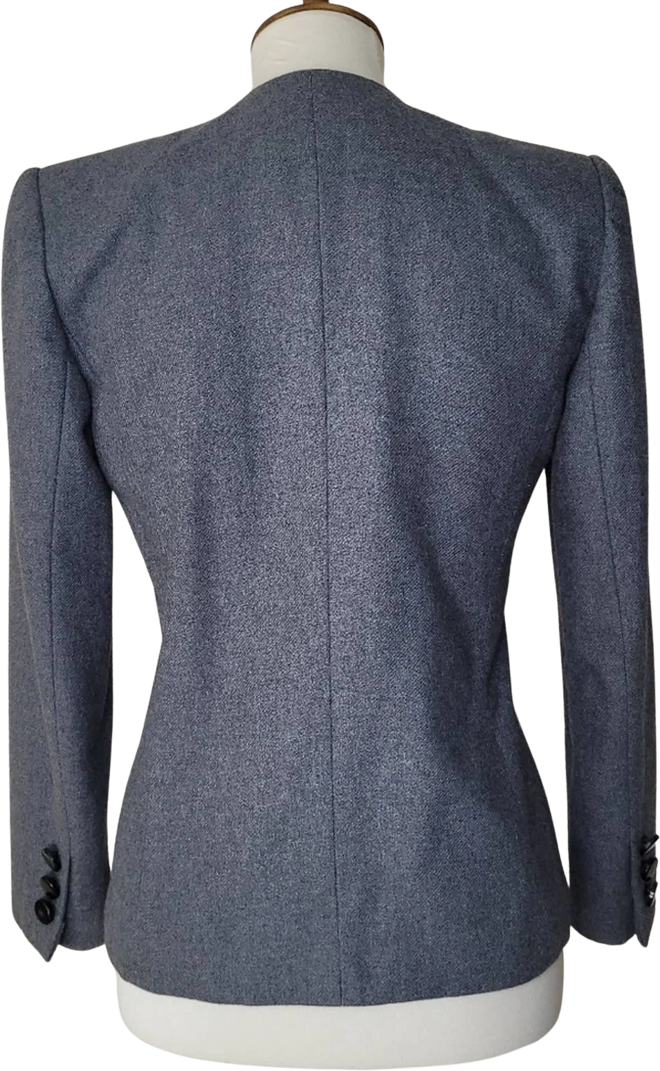 Vintage Gray Single-Breasted Long-Sleeved Blazer - Size 2p by Kasper - Image 2