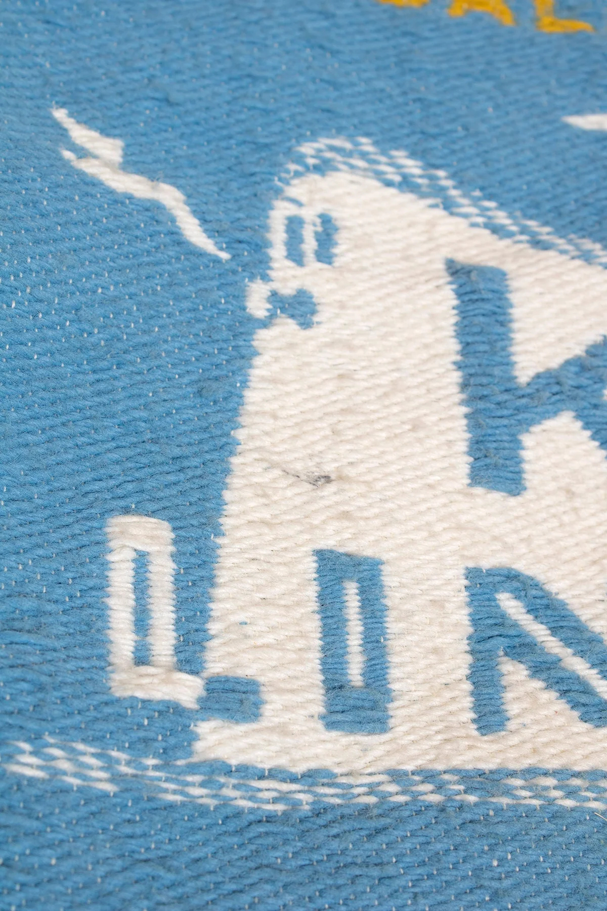 Vintage Greece Travel Souvenir Tote Bag Aqua Blue and White Yarn Bag - Image 6