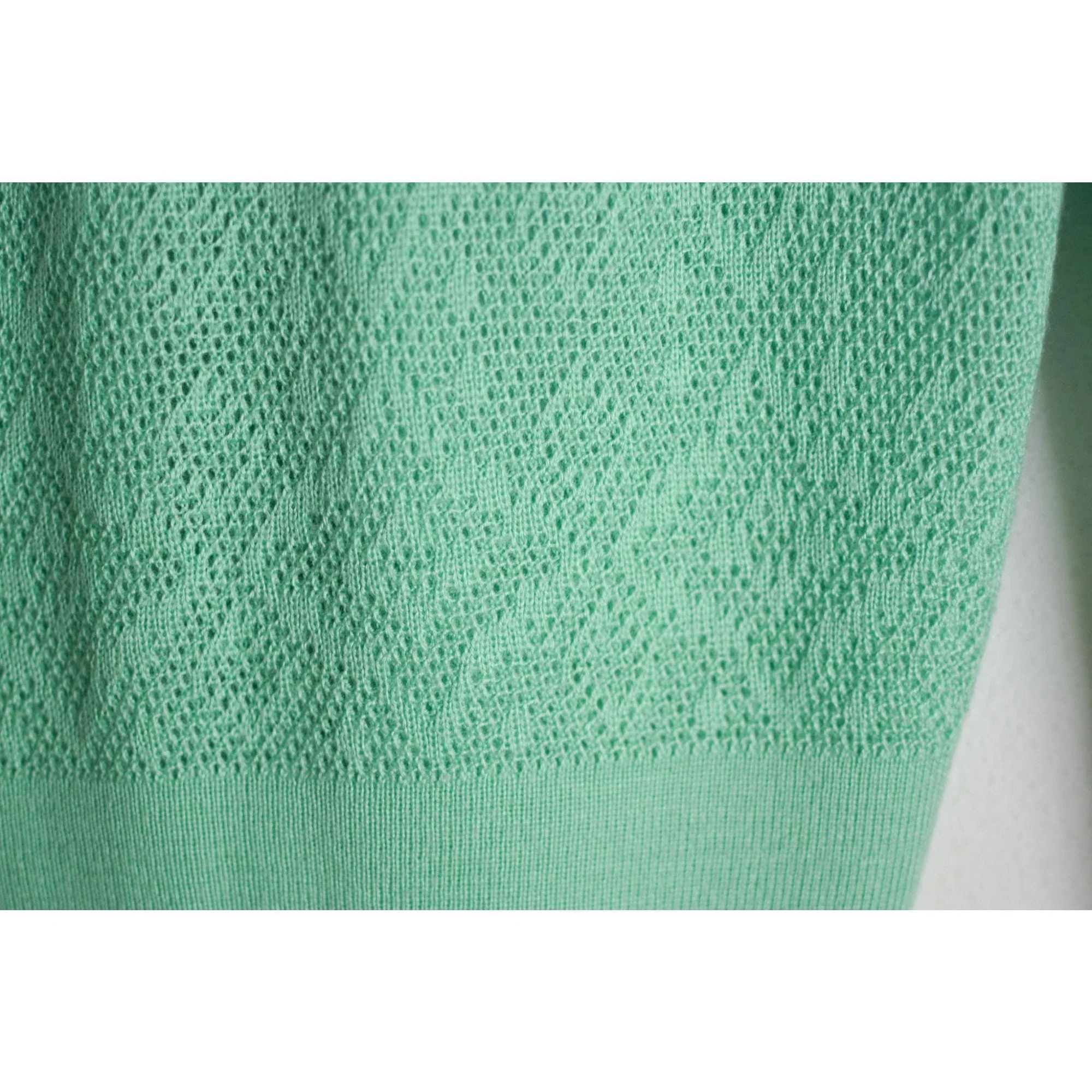 Vintage Green Sweater Buttoned Down Light Green Knit Cardigan Size Small Romantic - Image 3