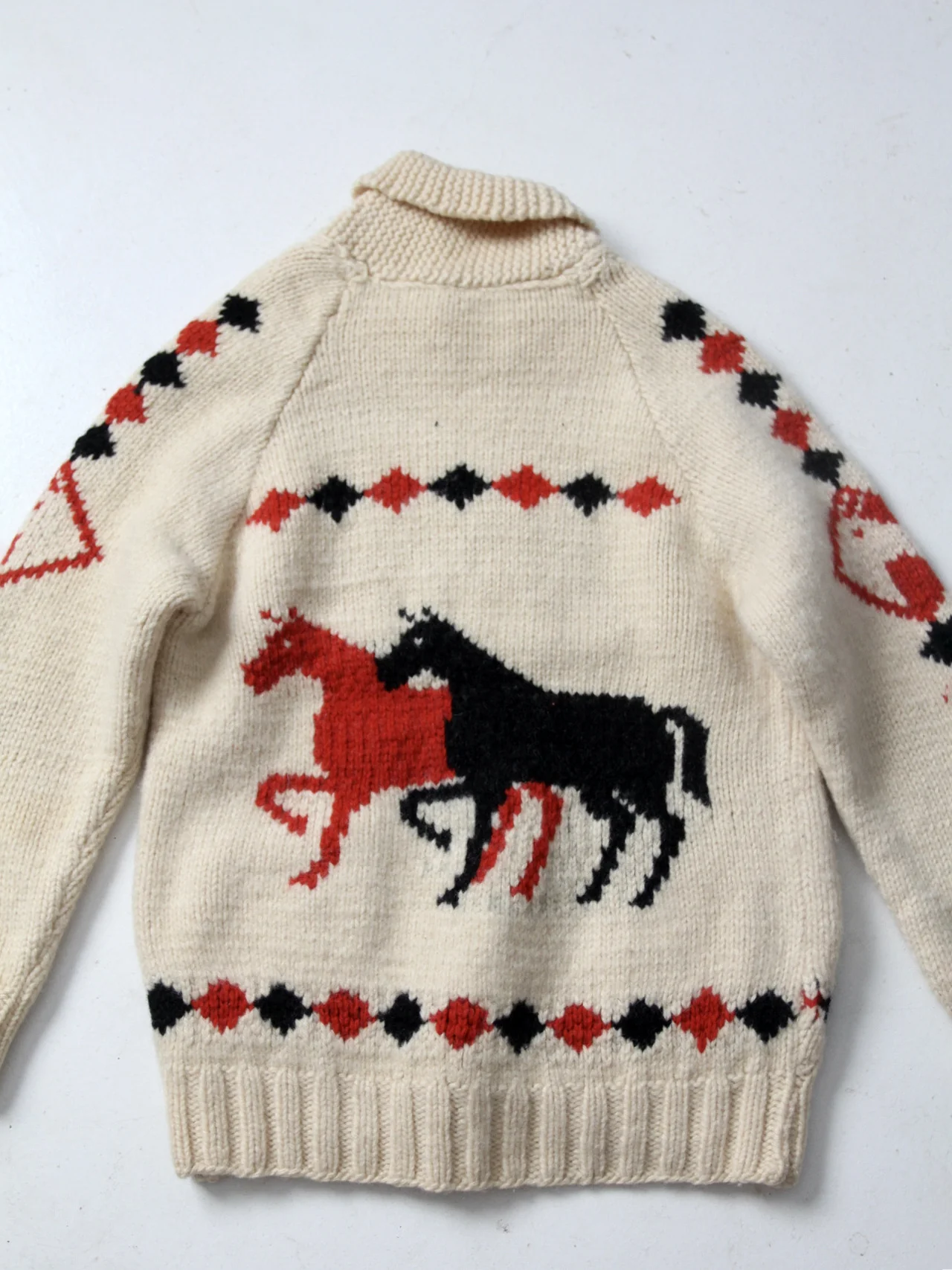 Vintage Hand Knit Horse Camp Sweater - Image 6