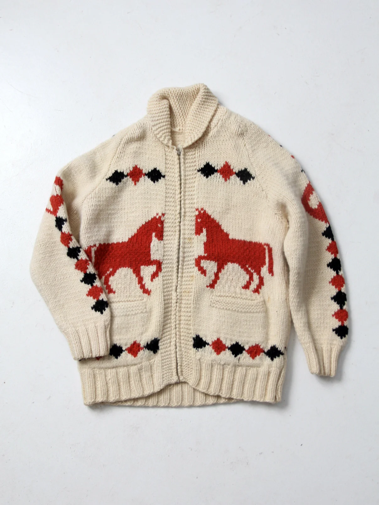 Vintage Hand Knit Horse Camp Sweater - Image 8