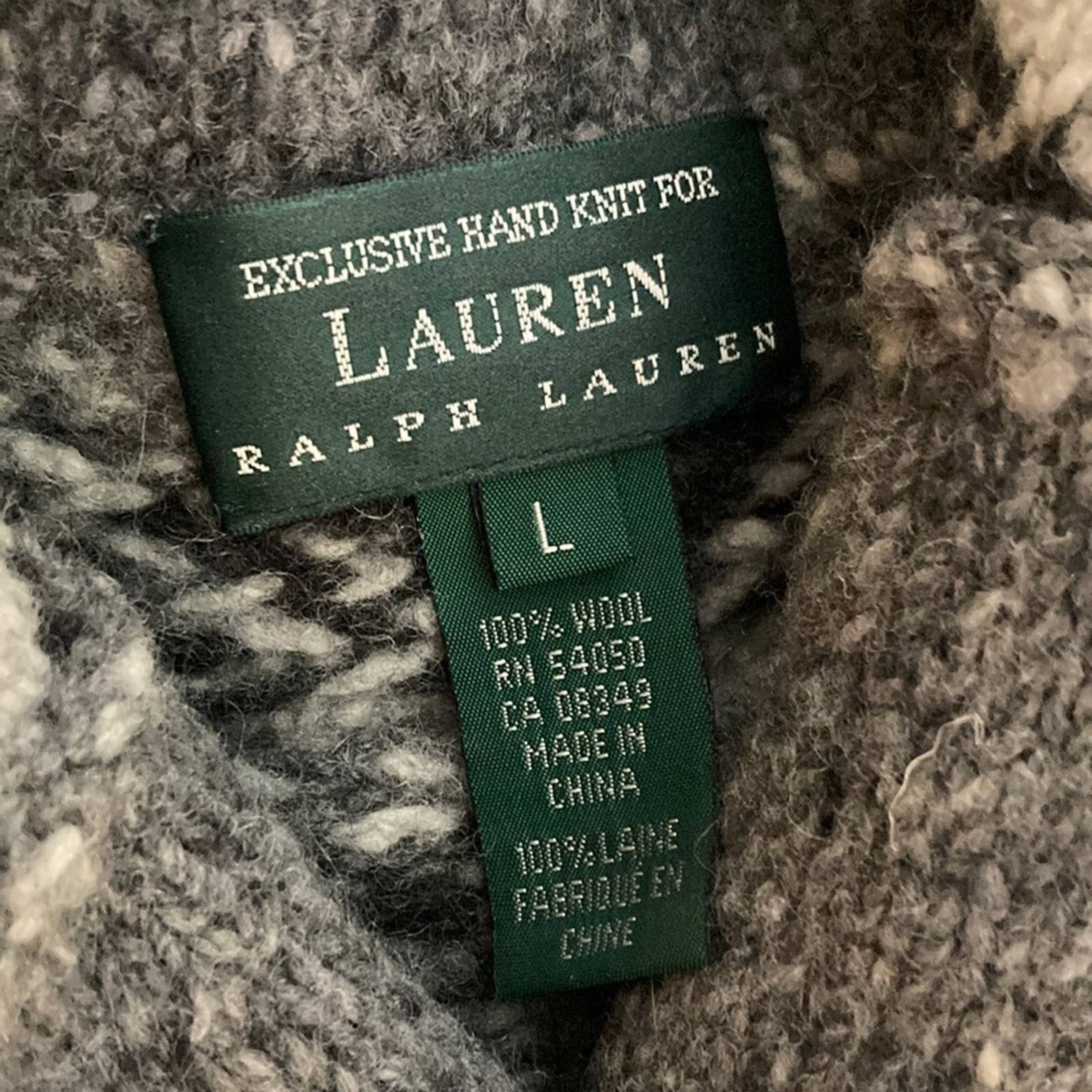 Vintage Hand Knit Men’s Wool Sweater Large Fair Isle Thick Winter by Ralph Lauren - Image 3