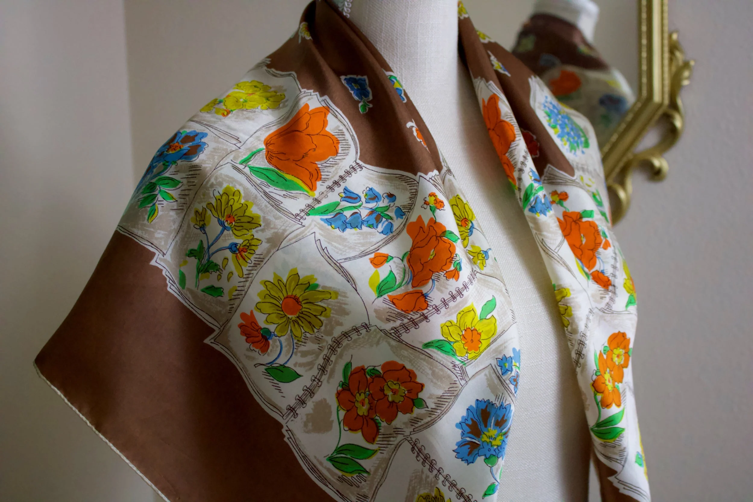 Vintage Hand Rolled Silk Scarf Shawl by Vannette Creations - Image 3