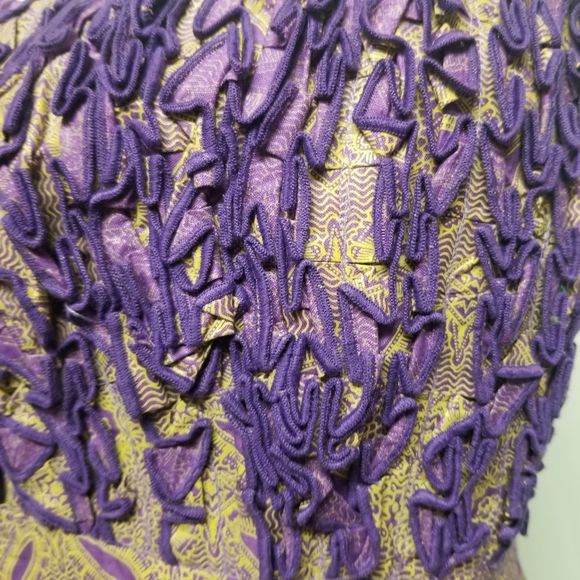 Vintage Handmade Double Wax Block Strapless Maxi Dress Authentic Size 14 - Image 6