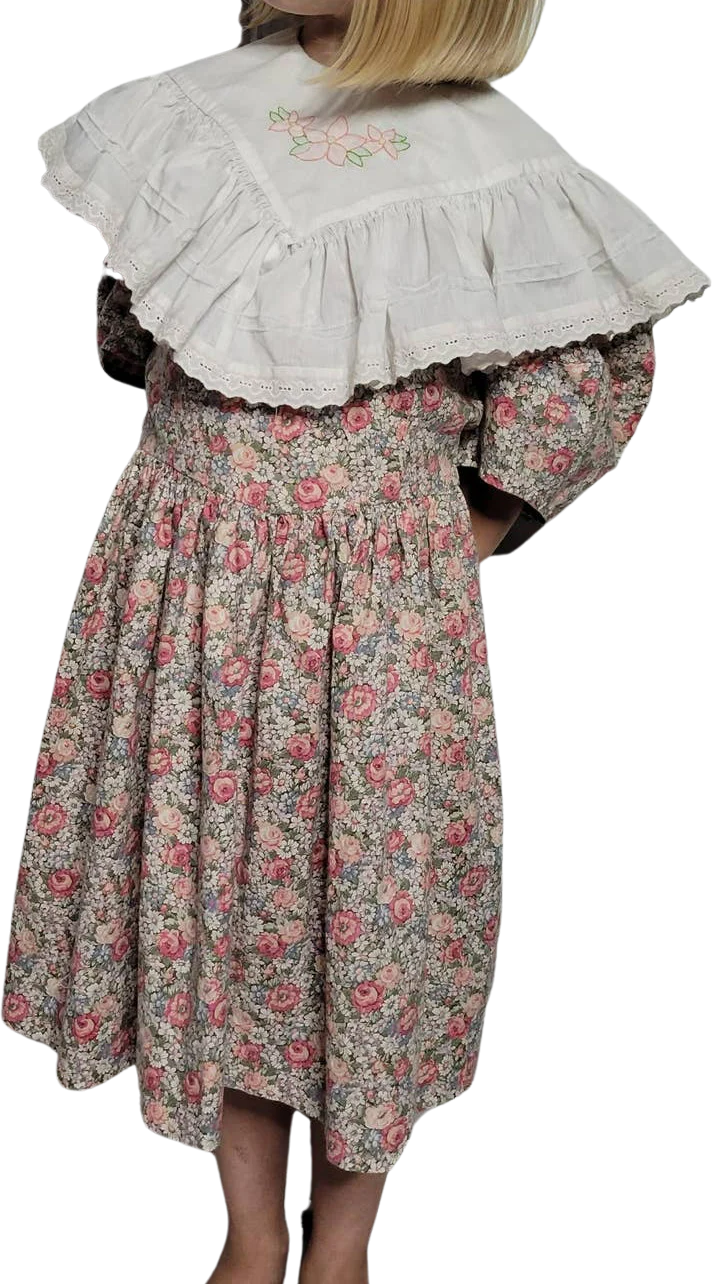 Vintage Handmade Girls Dress with Collar