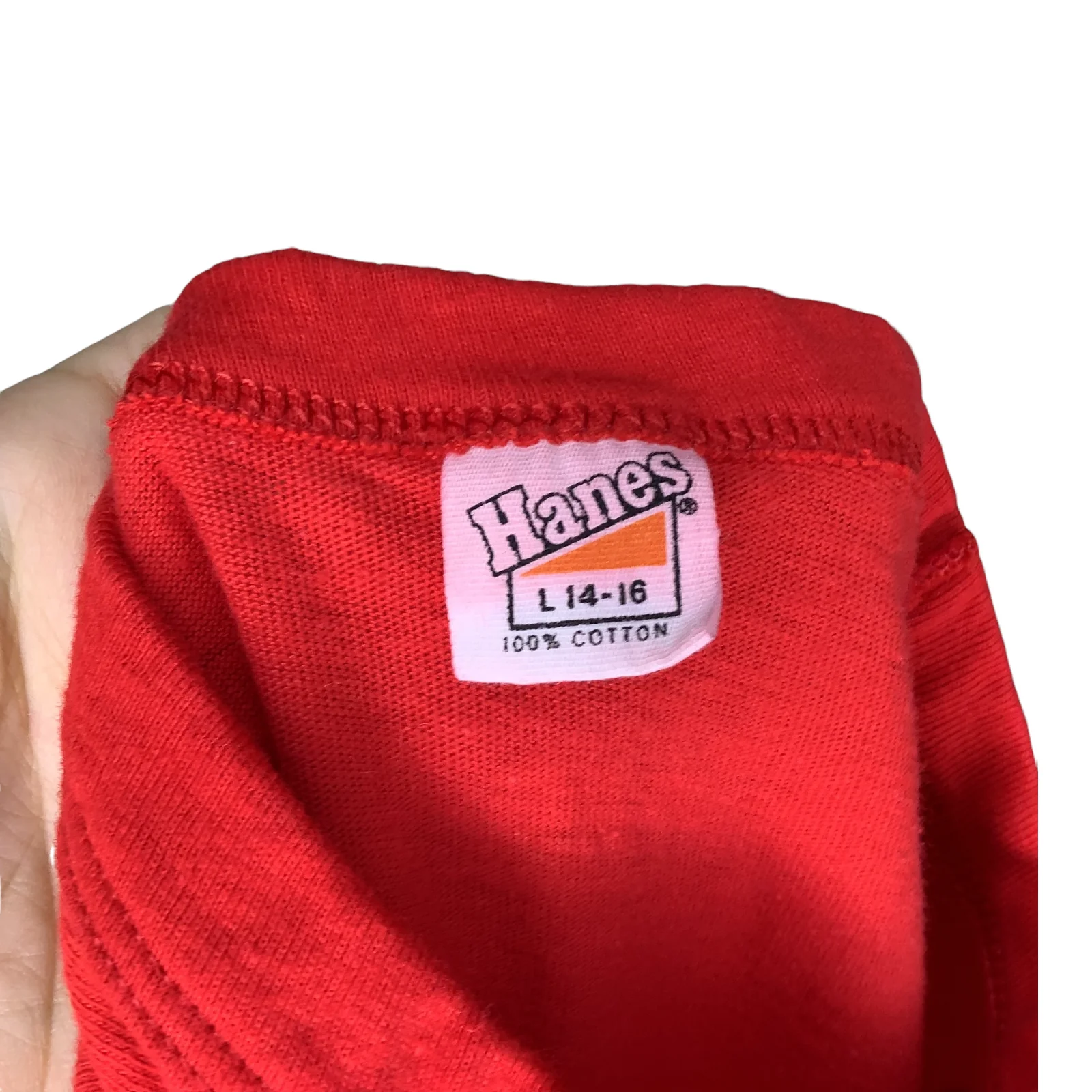 Vintage Hanes Shirt 70s Kids Large 14-16 Curse Red Baron Planes Single Stitch L by Hanes - Image 4