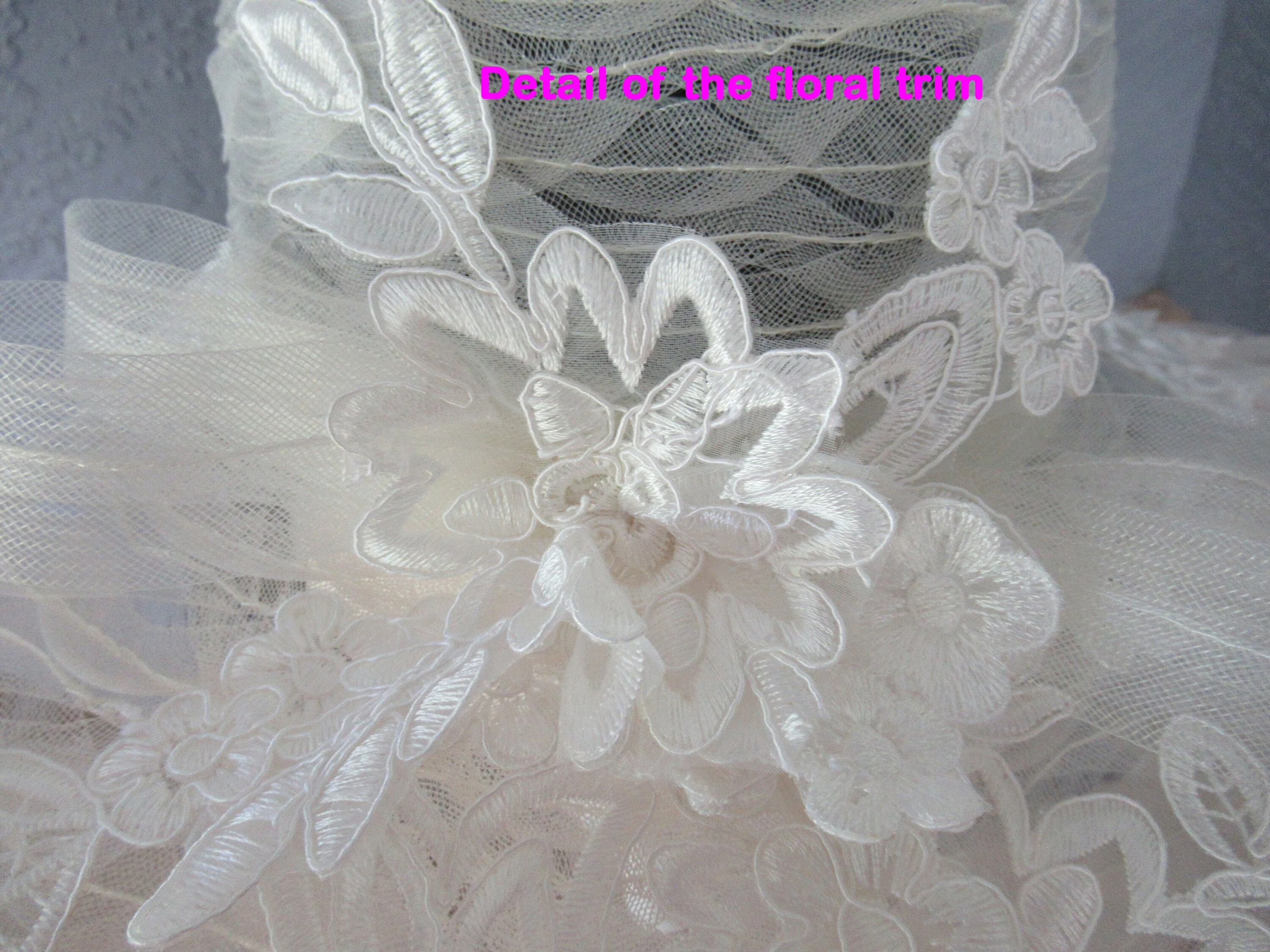Vintage Hat Spectacular 6 Inch Wide Brim White Lace, Ribbon and Floral Trim, Made In Italy, Wedding Wear Or Derby Hat Perfect by Daniele Meucci - Image 8
