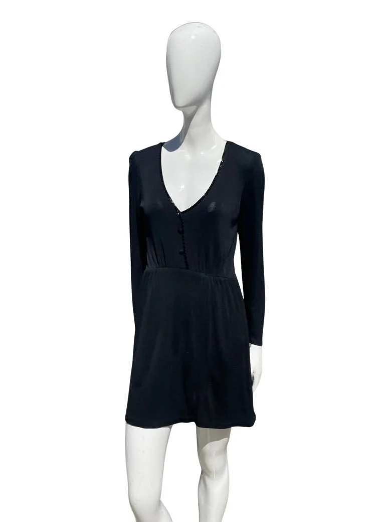 Vintage Haute Couture Lbd Sexy Mini Black Dress Hand Beaded Size 8 by Susanna Beverly Hills - Image 9