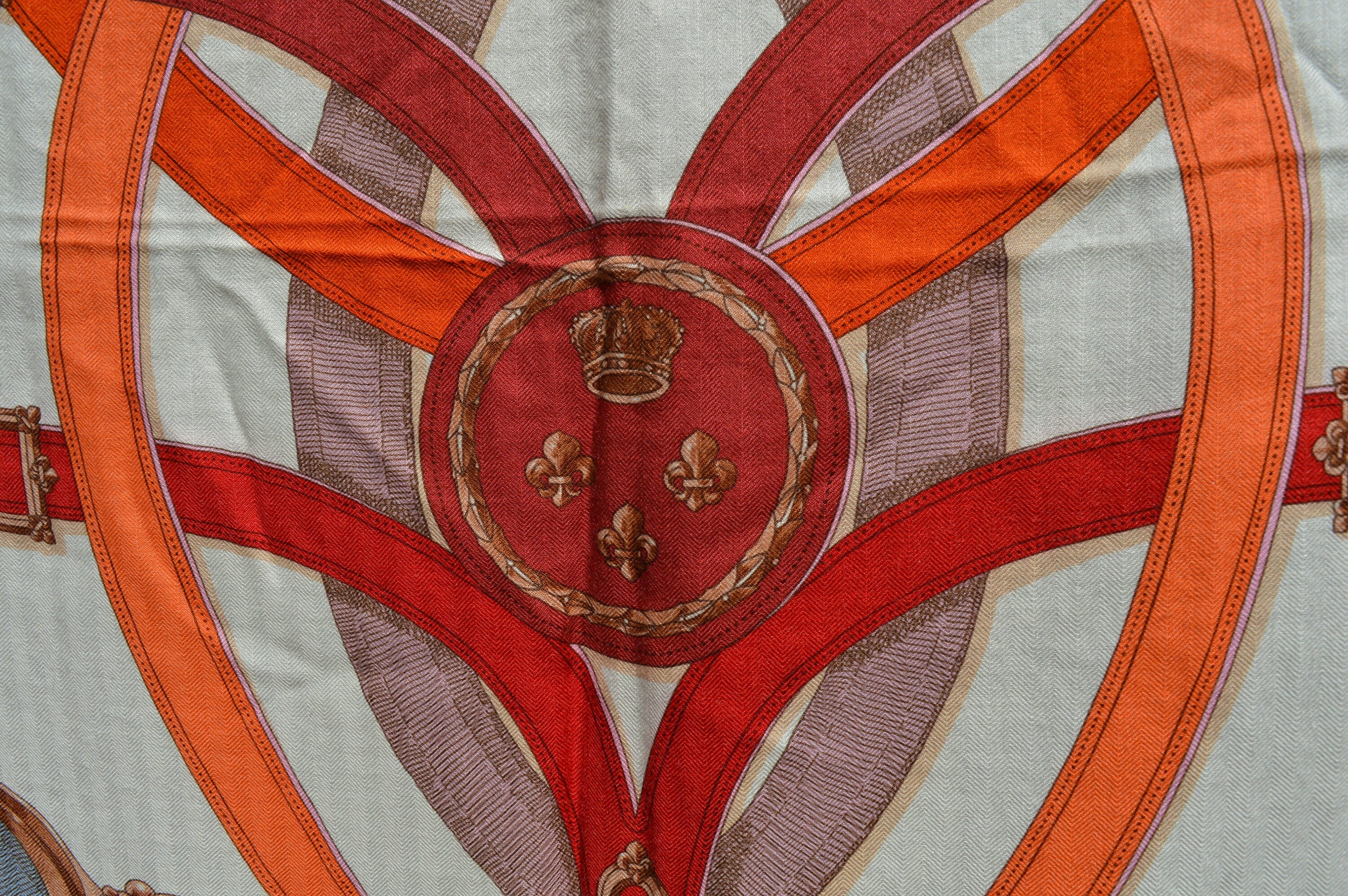 Vintage Hermes Pink Cavalcadour Shawl 140 Cashmere/silk Large Winter Scarf by Henri D'Origny - Image 6