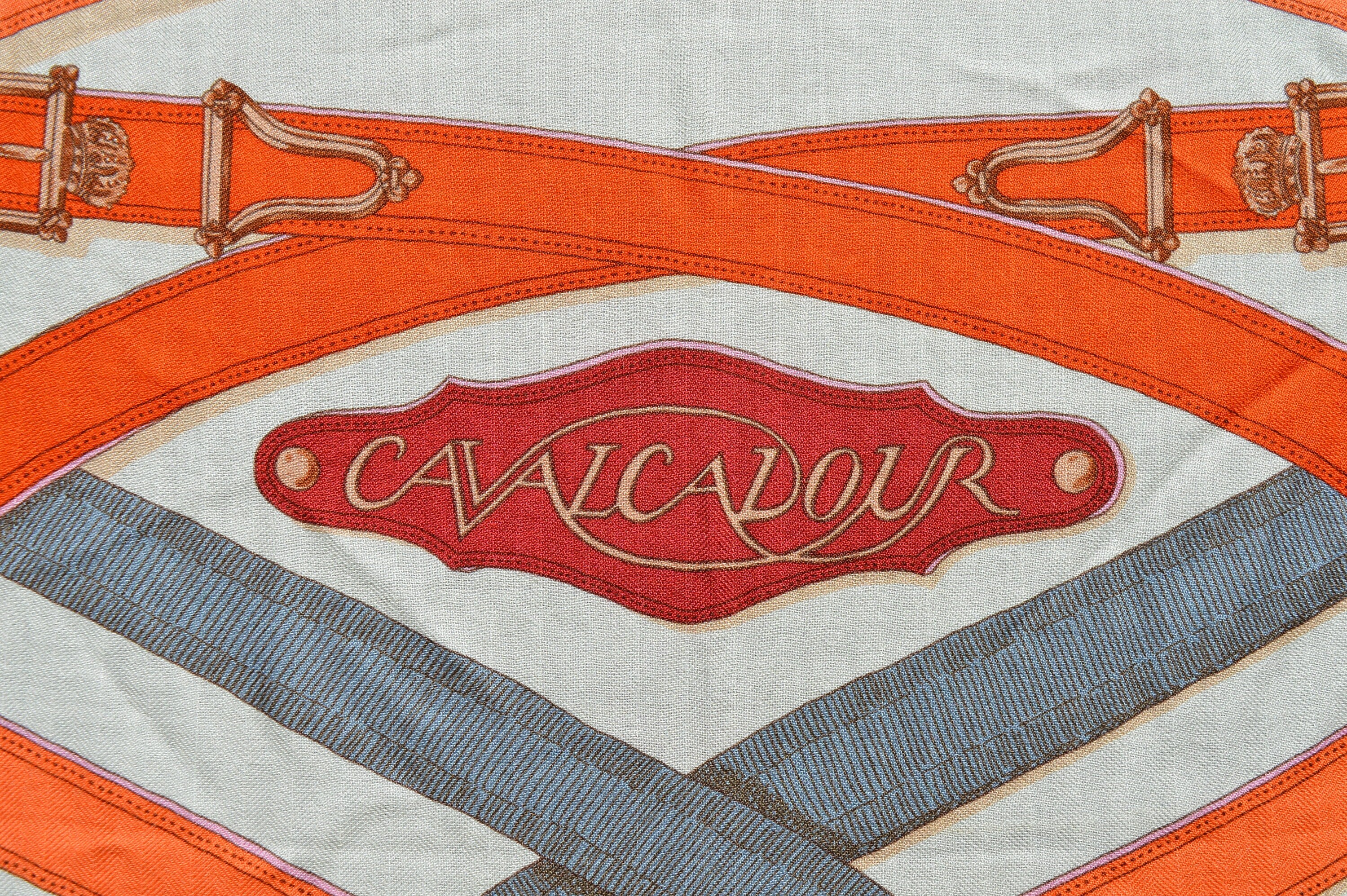 Vintage Hermes Pink Cavalcadour Shawl 140 Cashmere/silk Large Winter Scarf by Henri D'Origny - Image 8