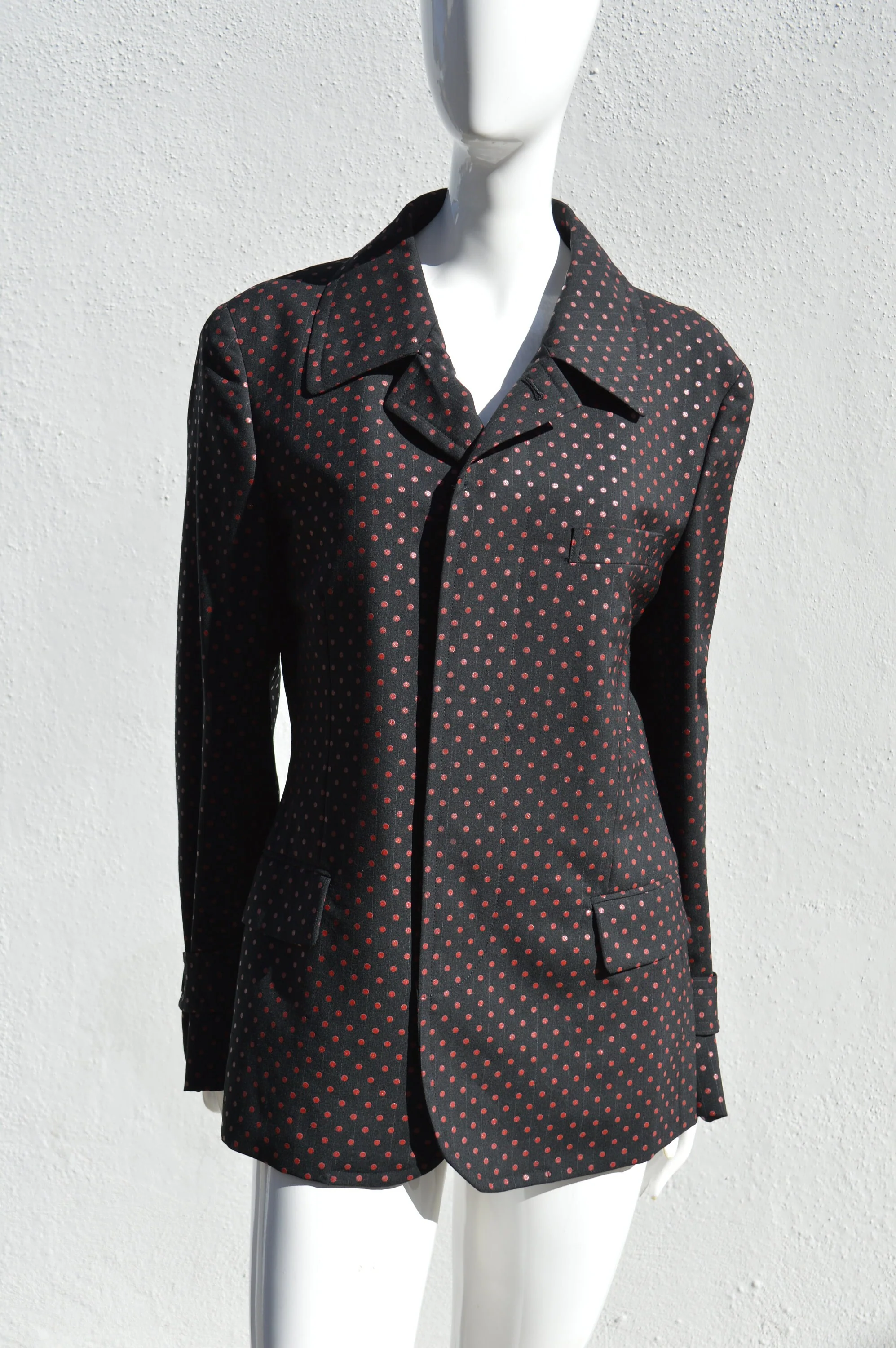 Vintage Homme Plus Polka Dot 3 Button Blazer Jacket Size 38 Unisex Large Size Women Extra Small Men's Summer Jacket by Comme Des Garcons - Image 5