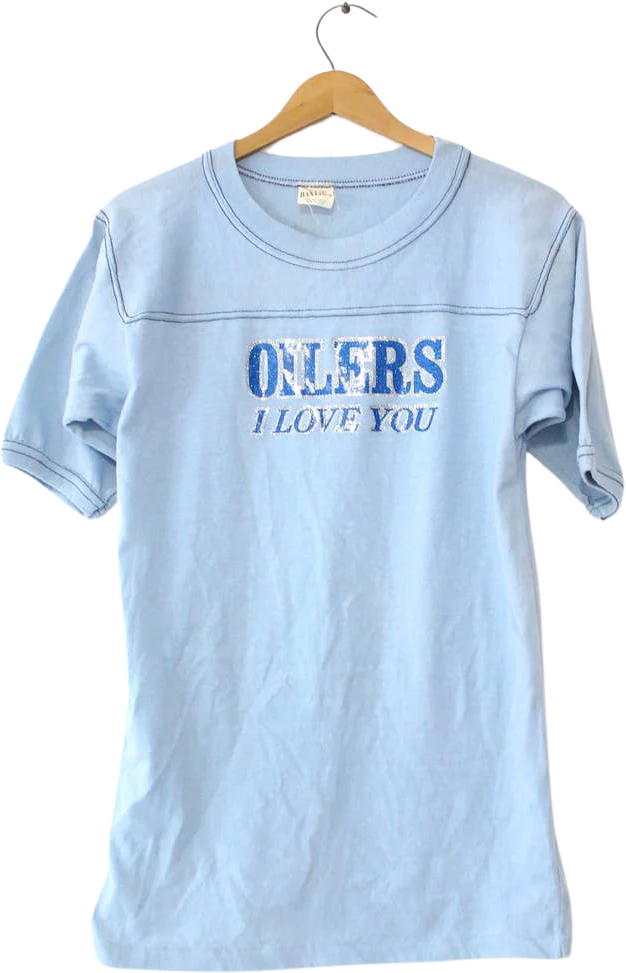 Vintage I Love You Oilers Football T-Shirt Large by Bantams