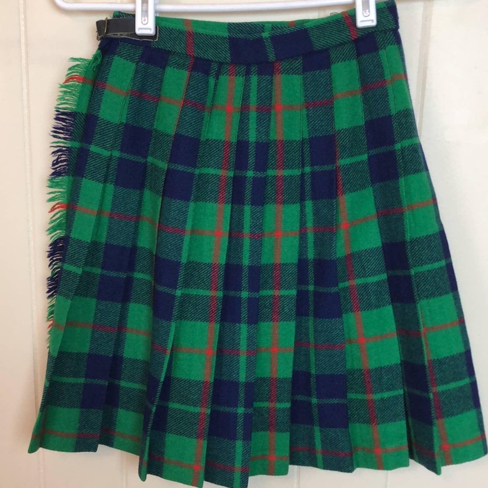 Vintage Irish Tweed Wool Skirt Xxs Plaid Schoolgirl Christmas by Gaiety Kilt - Image 3