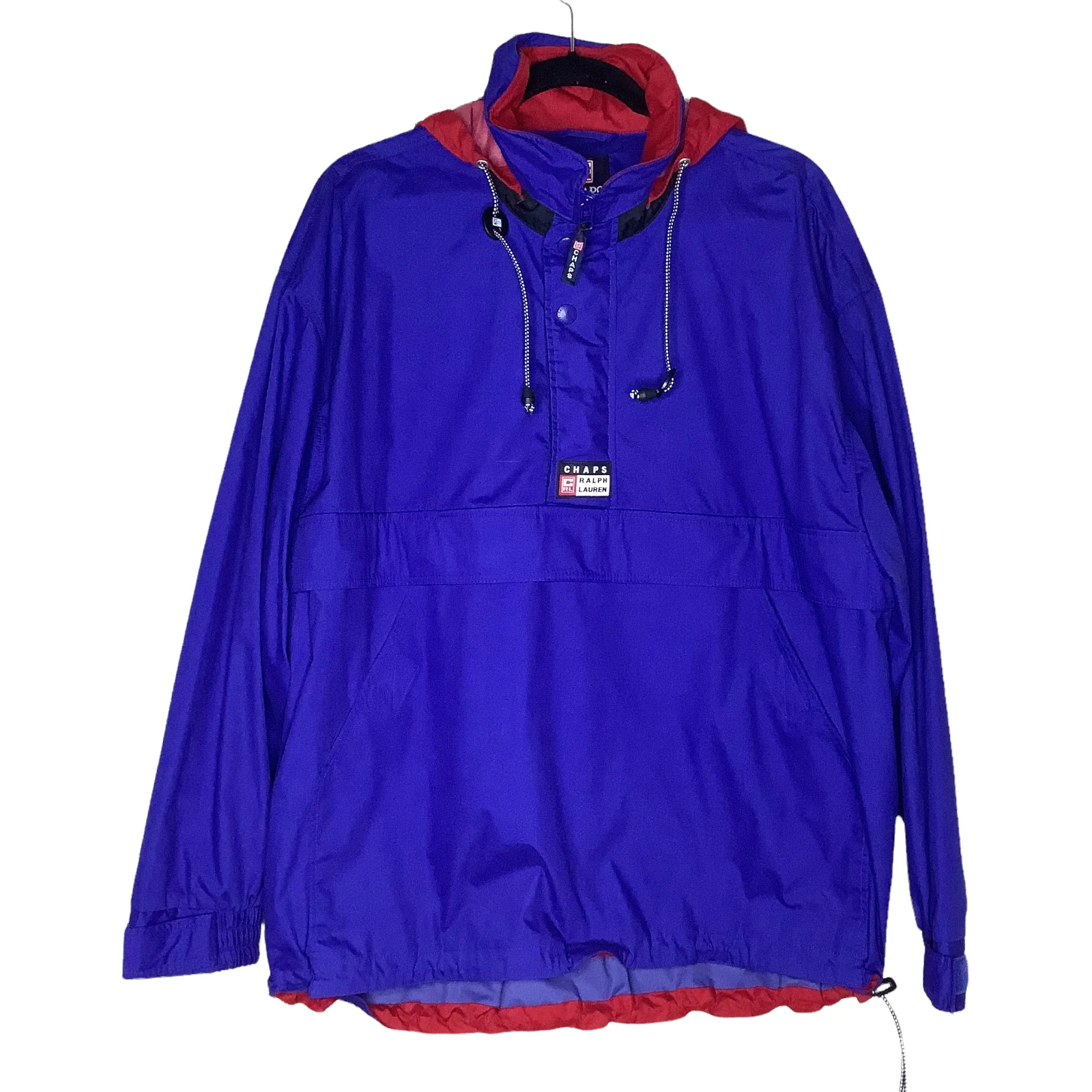 Vintage Jacket Navy Red Medium 90s Anorak Windbreaker Hooded by Chaps Ralph Lauren - Image 11