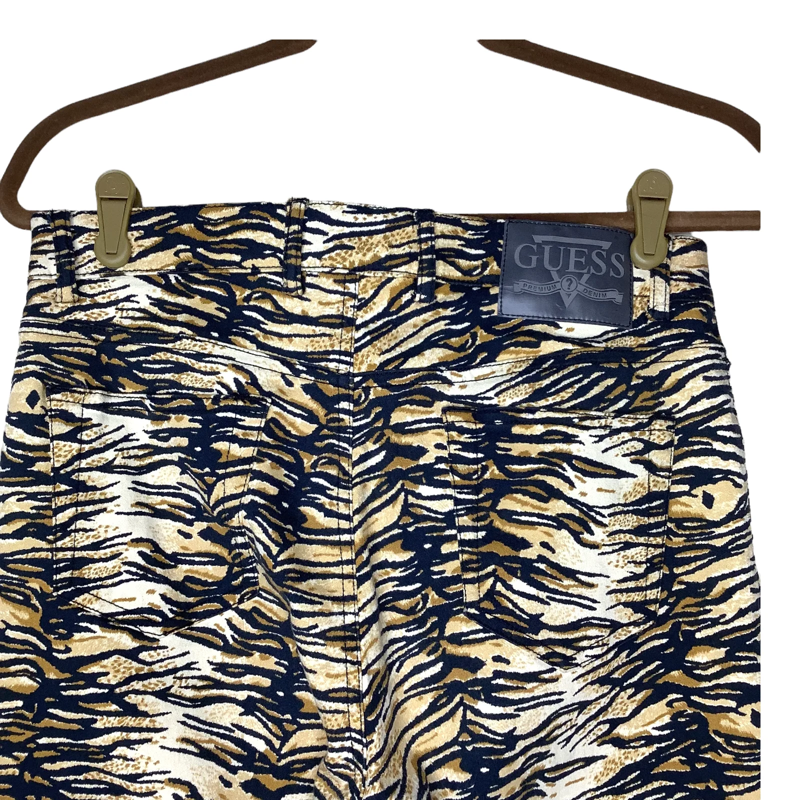 Vintage Jeans 80s 90s Animal Print Tiger High Waisted Rise Rock Logo 30x31 by Guess - Image 3