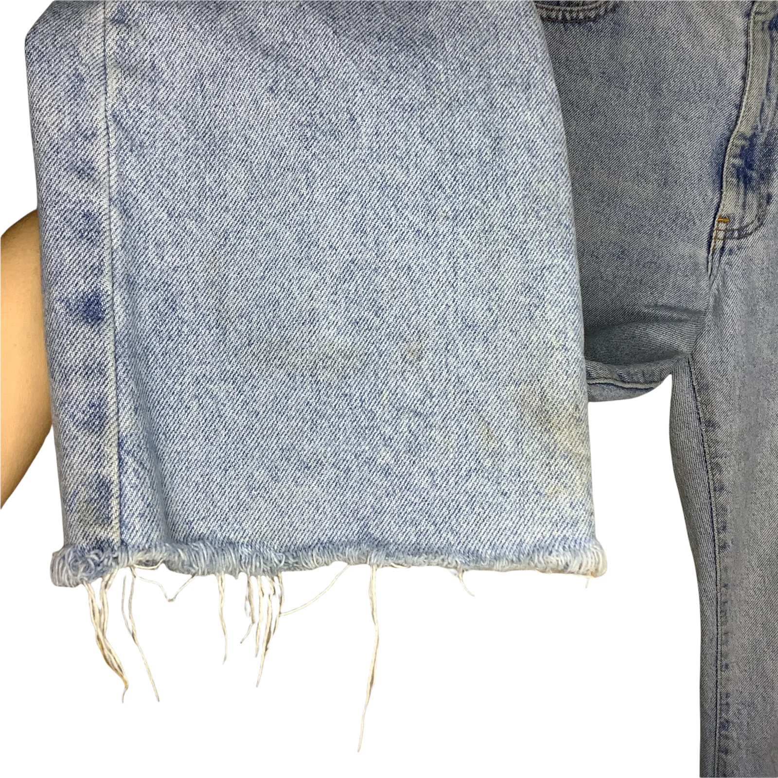Vintage Jeans 90s 00s Slim Flare Cut Off Raw Hem Dirt Patina by Polo Ralph Lauren - Image 3