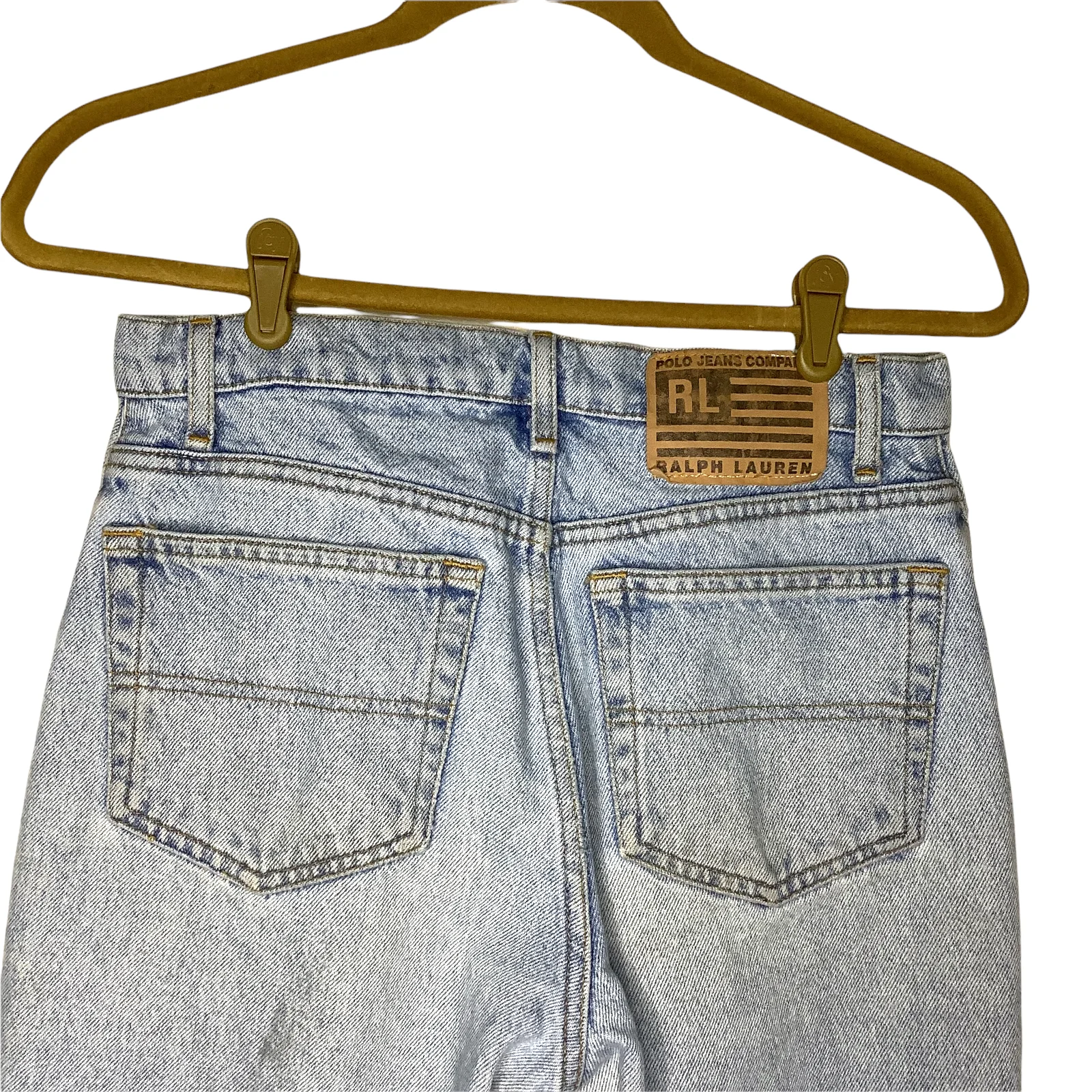 Vintage Jeans 90s 00s Slim Flare Cut Off Raw Hem Dirt Patina by Polo Ralph Lauren - Image 4