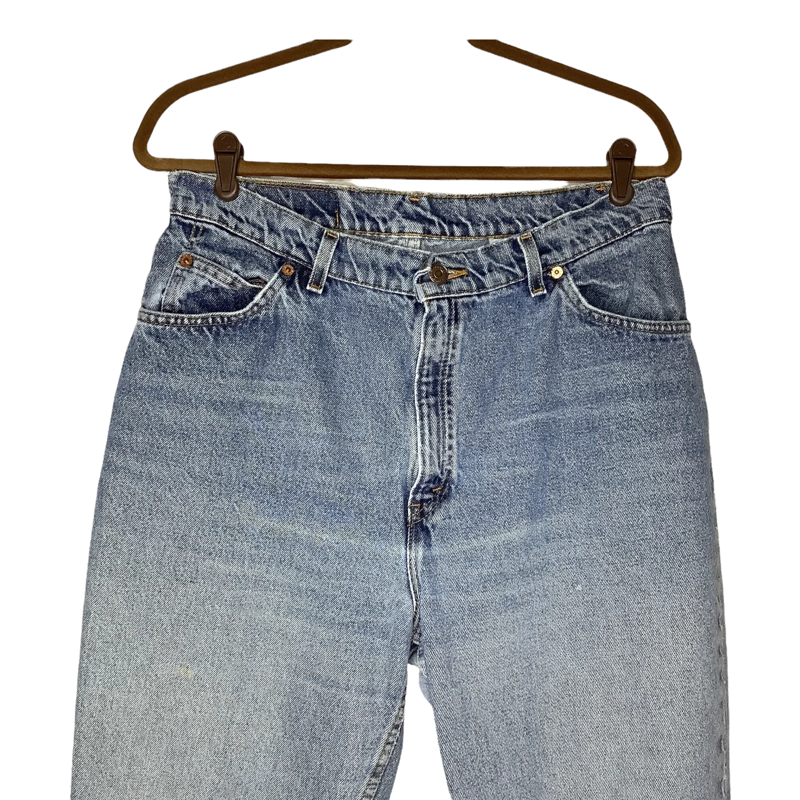 Vintage Jeans 90s Orange Tab Relaxed Fit Tapered Leg High Waist Mom 33x29 by Levi's - Image 5