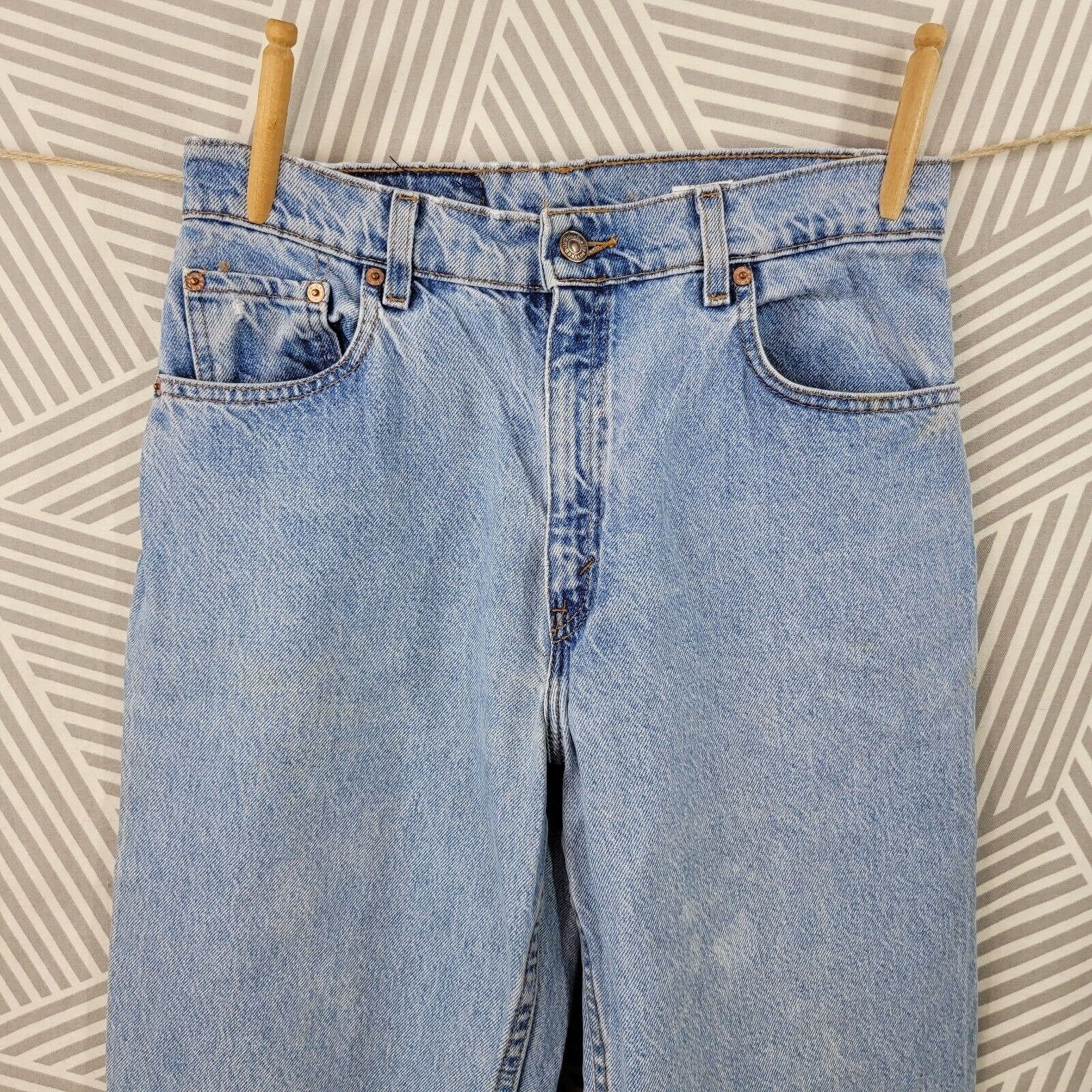 Vintage Jeans Size 11 Long 30" Denim Pants Red Tab 550 Relaxed Tapered by Levis - Image 3