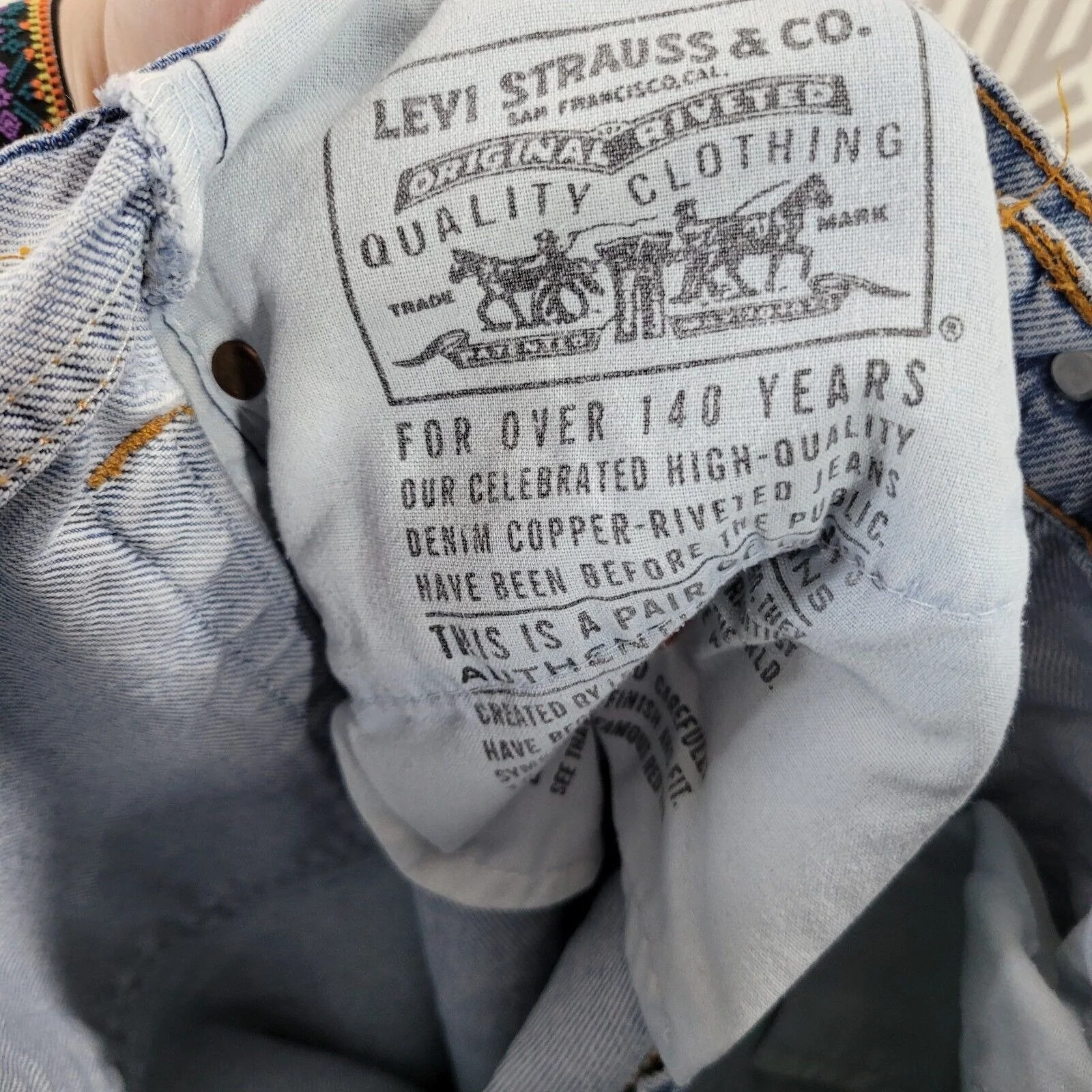 Vintage Jeans Size 11 Long 30" Denim Pants Red Tab 550 Relaxed Tapered by Levis - Image 8