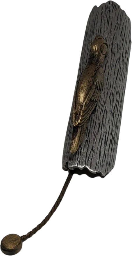 Vintage Jewelry Pin Silver Pewter Moving Woodpecker Tree Rare by J J Jonette